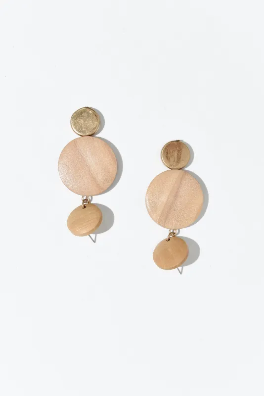 Revel Natural Wooden Drop Earrings sold by Blue Bungalow