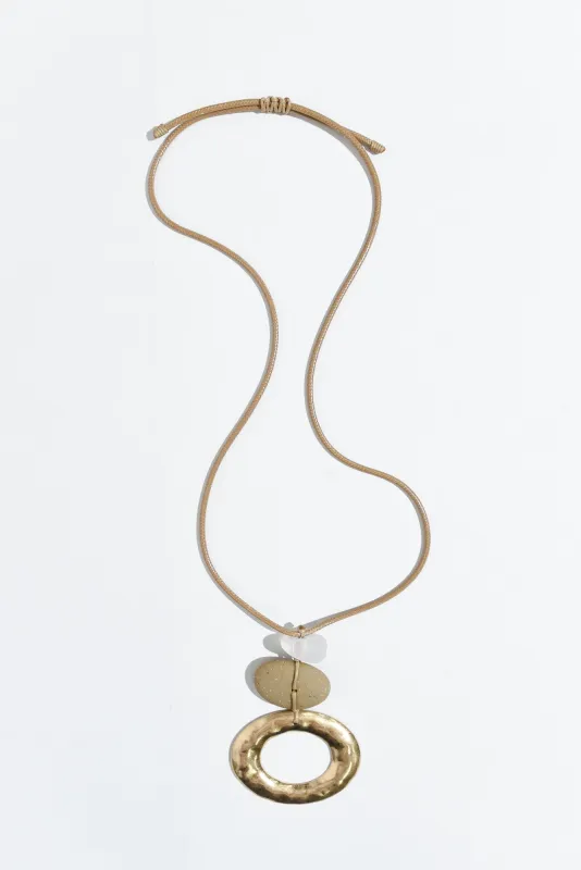 Gianna Rose Gold Circle Pendant Necklace sold by Blue Bungalow