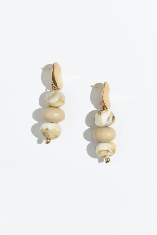 Hazel Taupe Stone Drop Earrings sold by Blue Bungalow