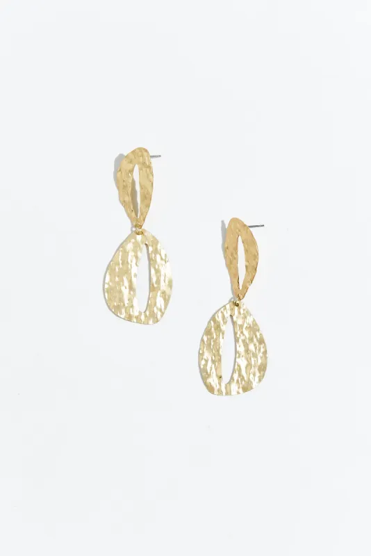 Alena Gold Oval Drop Earrings sold by Blue Bungalow