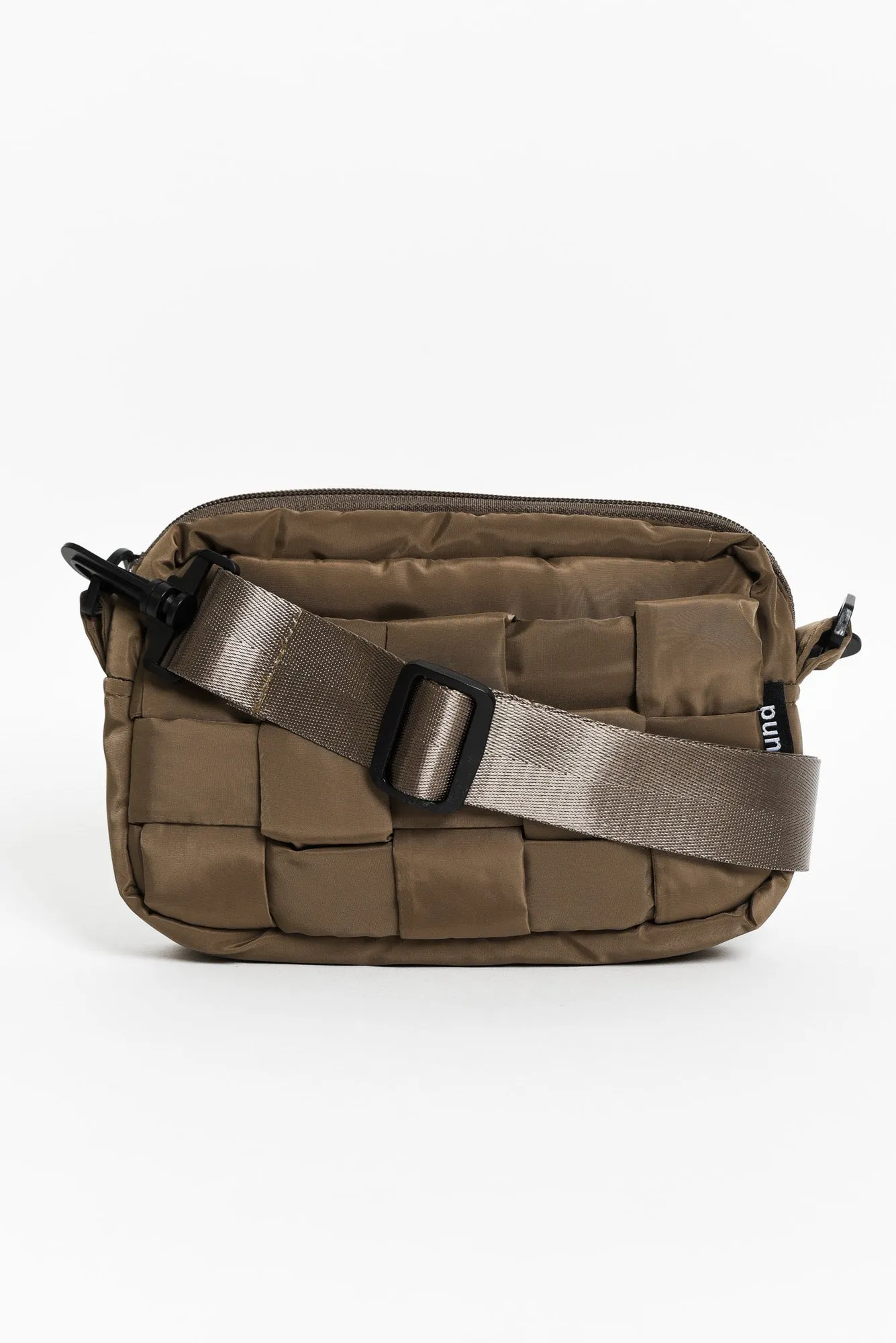 Allegro Mocha Woven Puffer Crossbody Bag sold by Blue Bungalow