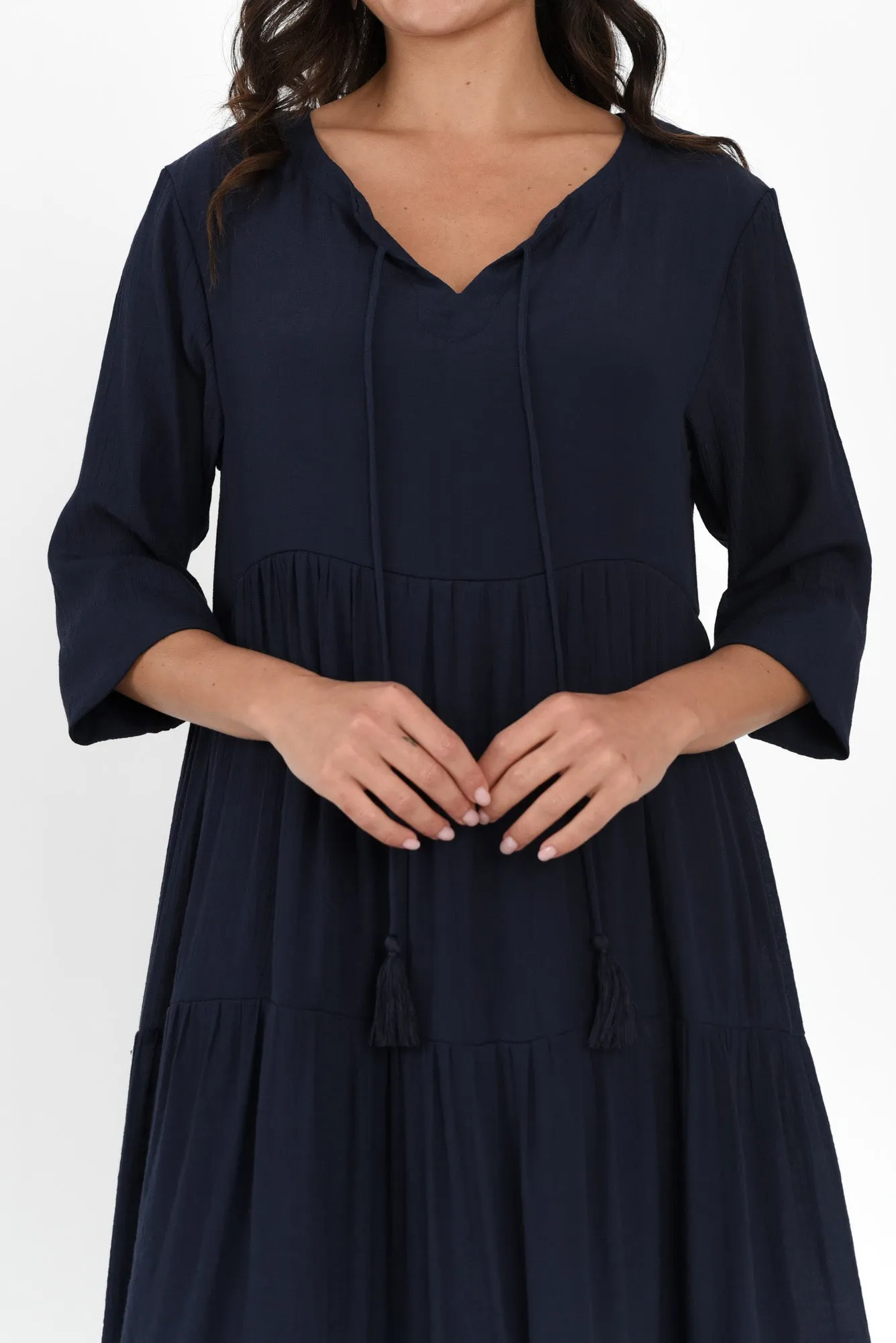Ravina Navy Tier Dress sold by Blue Bungalow product image thumbnail 5