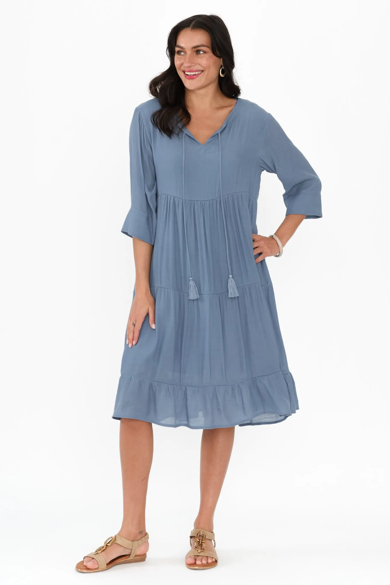 Ravina Steel Tier Dress sold by Blue Bungalow