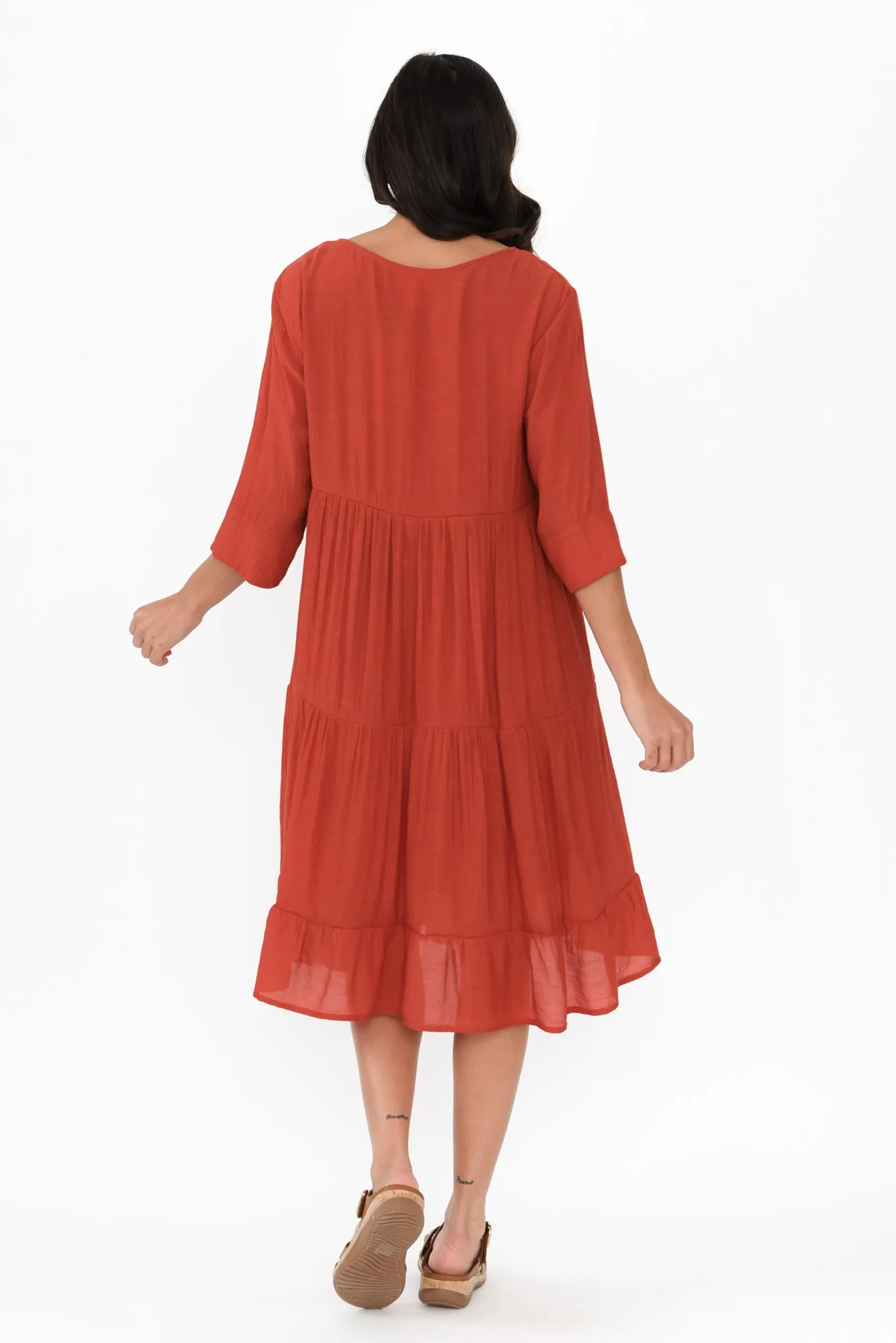 Ravina Rust Tier Dress sold by Blue Bungalow product image thumbnail 4