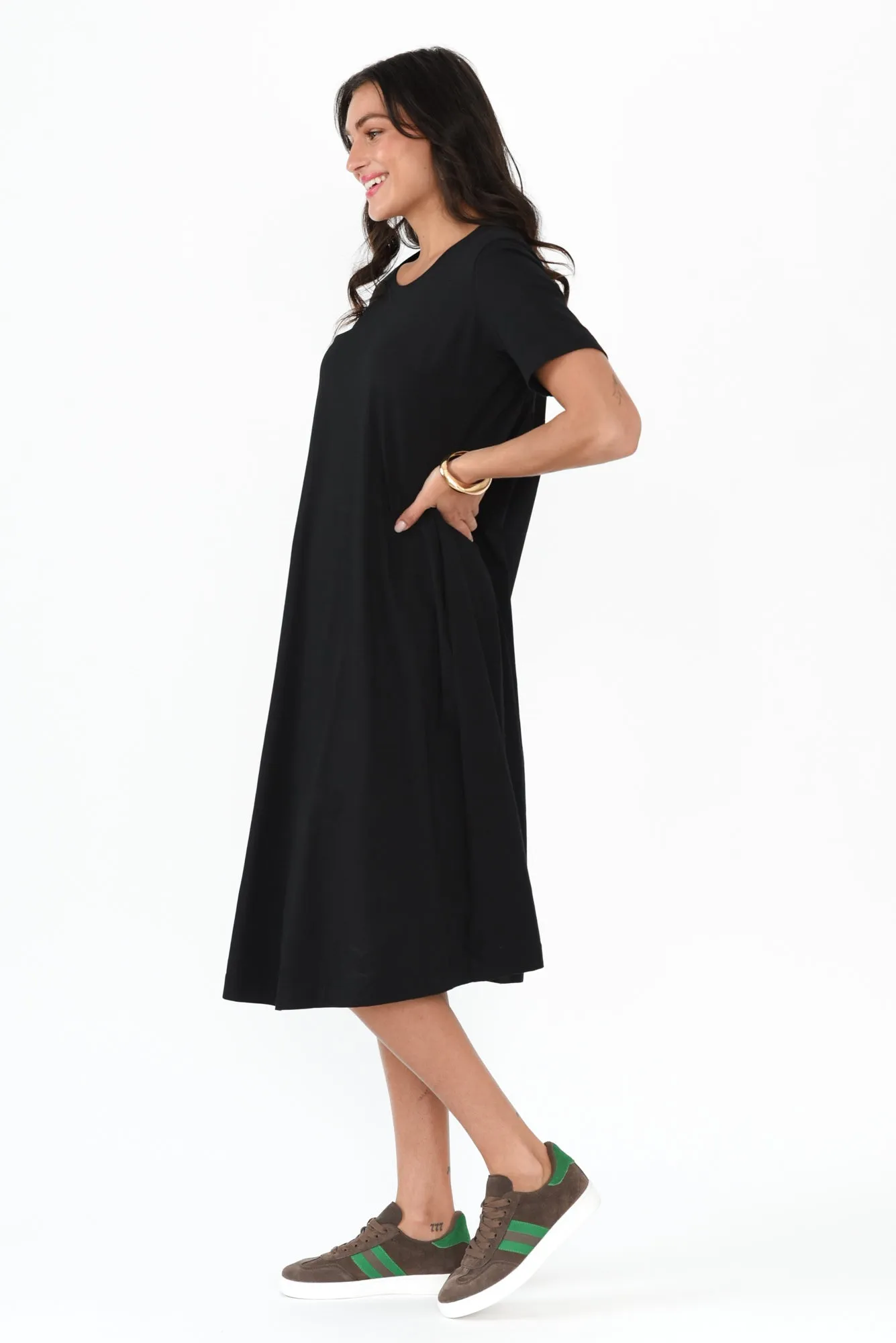 Cynthia Black Cotton Tee Dress sold by Blue Bungalow product image thumbnail 3