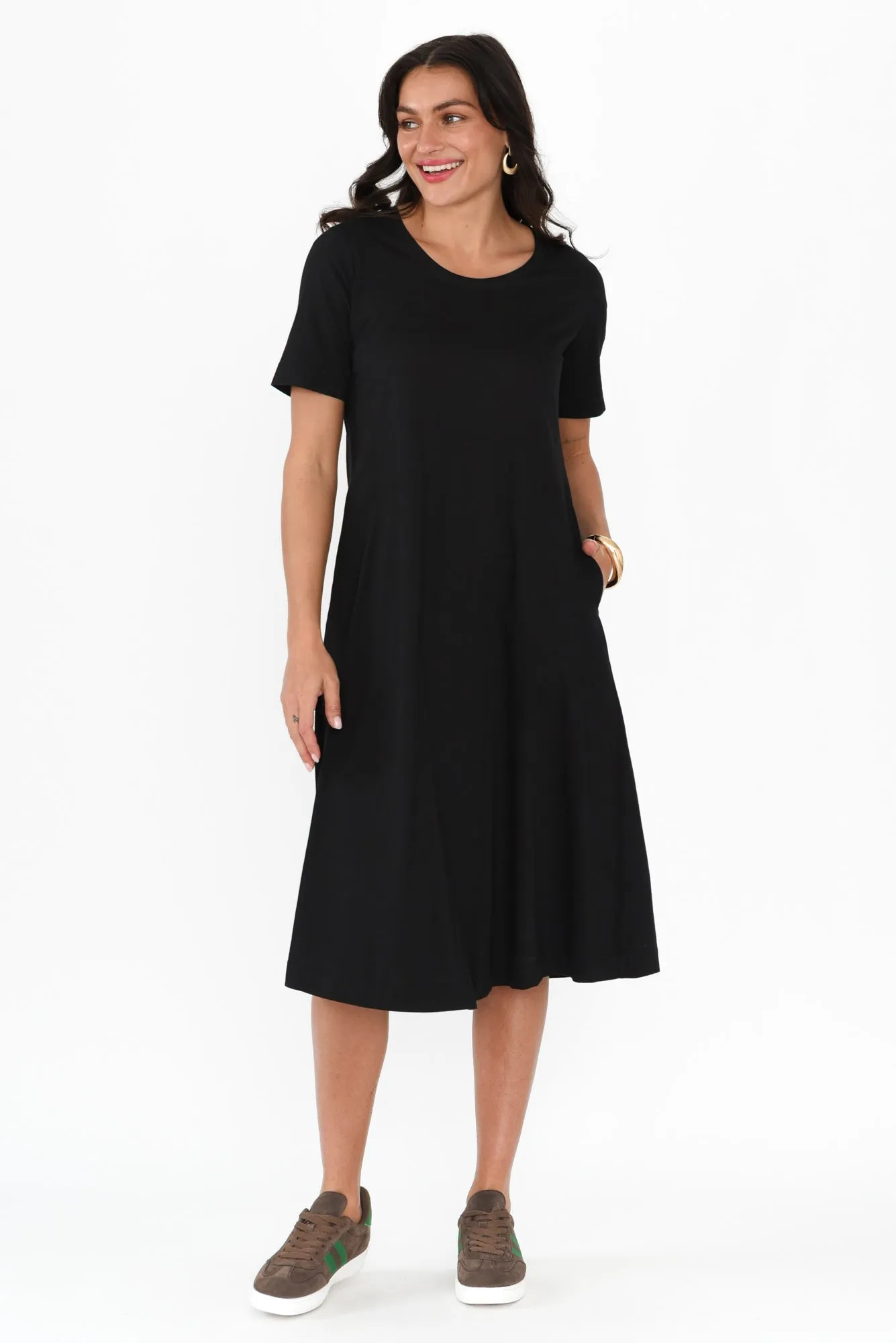 Cynthia Black Cotton Tee Dress sold by Blue Bungalow product image thumbnail 2