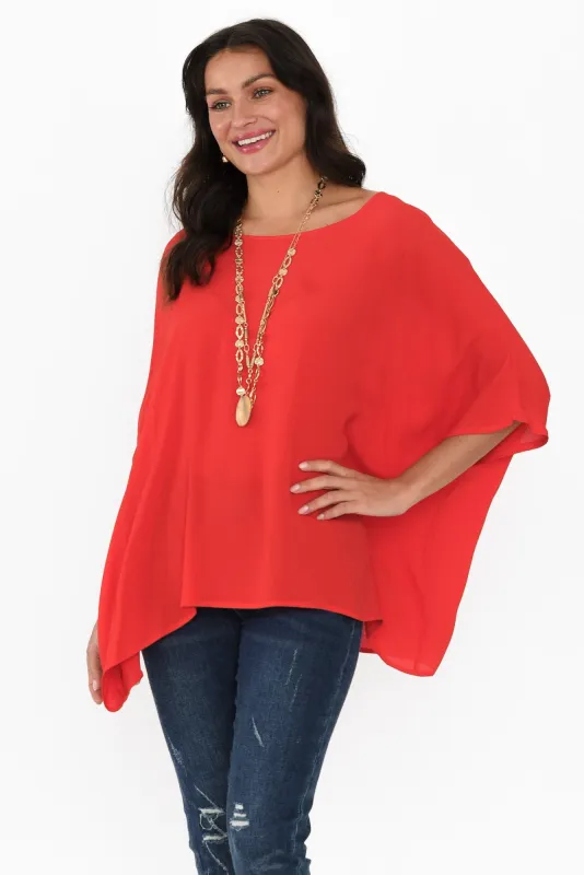 Mali Red Drape Top sold by Blue Bungalow