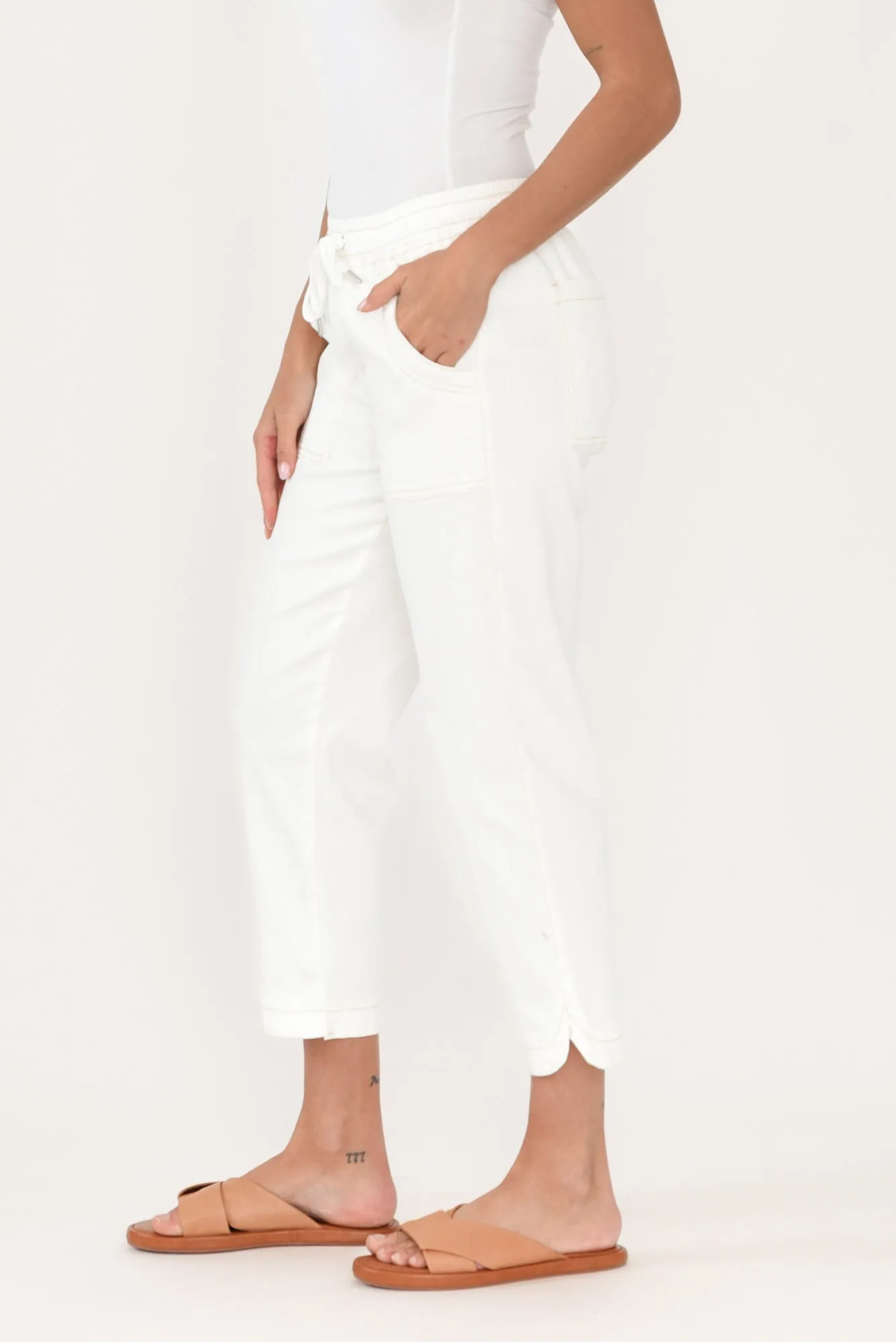 Eliana White Cotton Stretch Jeans sold by Blue Bungalow product image thumbnail 3