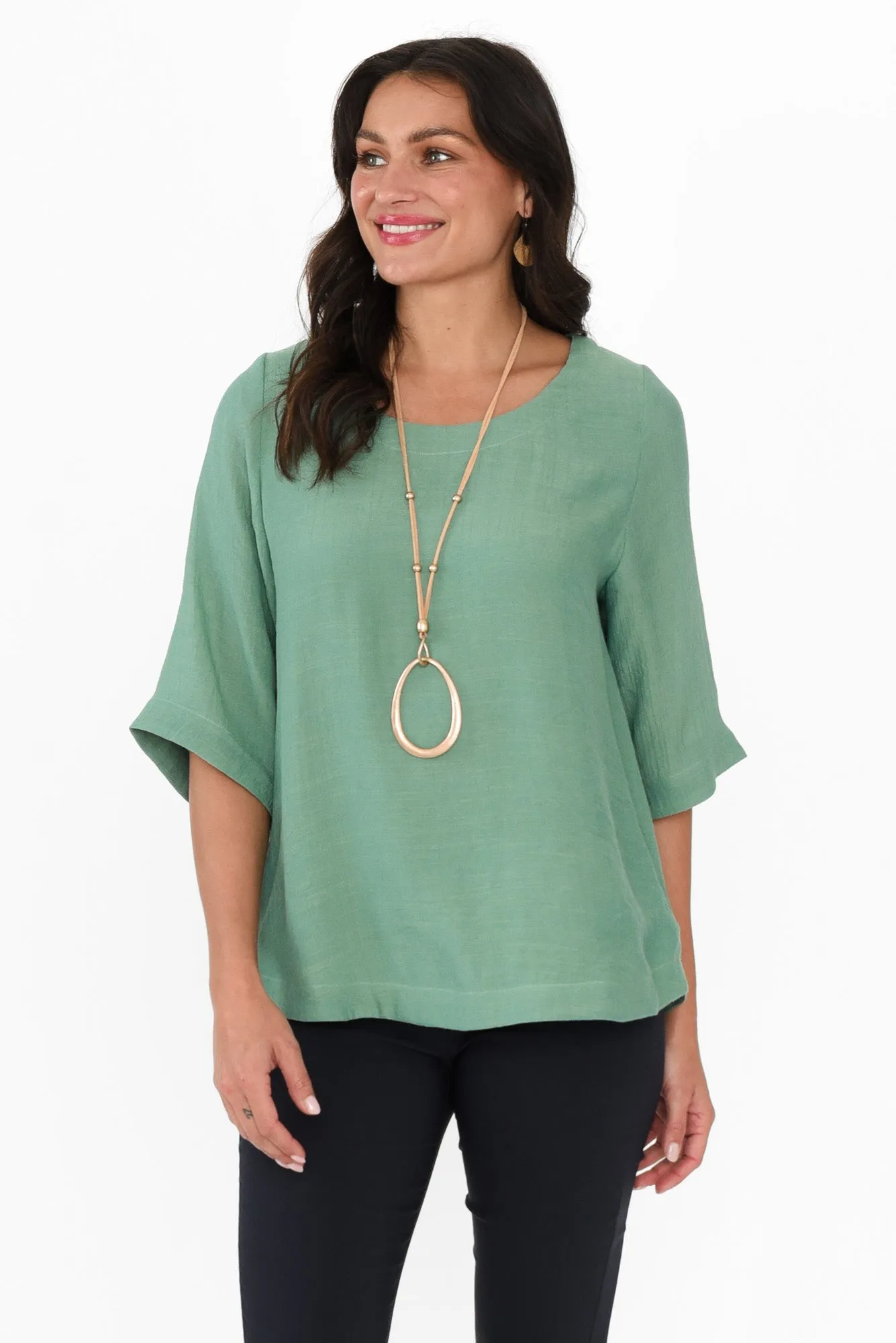 Selena Sage 3/4 Sleeve Top sold by Blue Bungalow