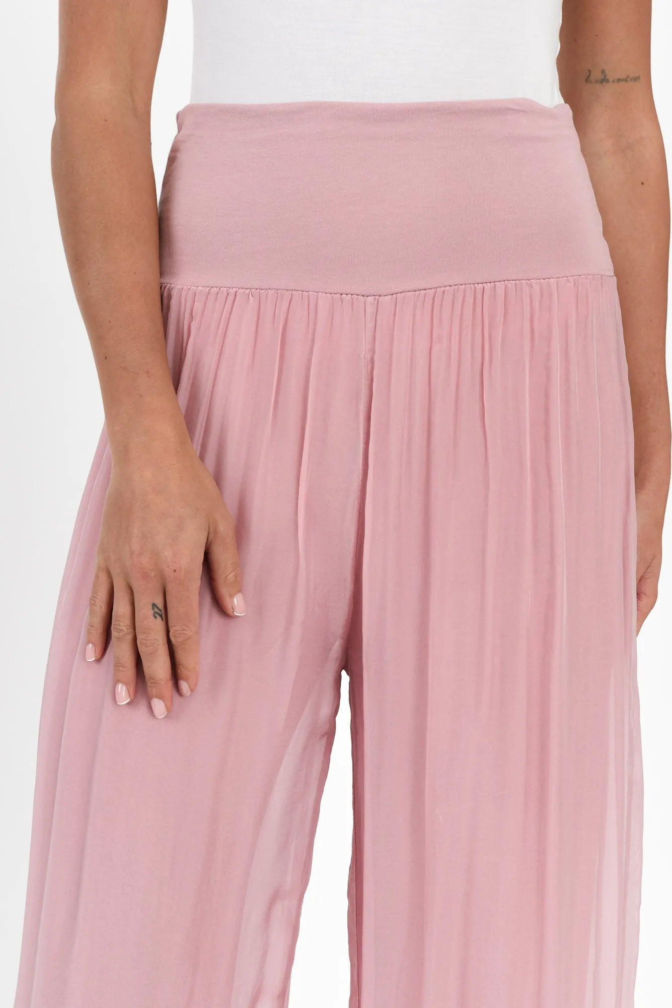 Reba Pink Silk Layer Pants sold by Blue Bungalow product image thumbnail 5