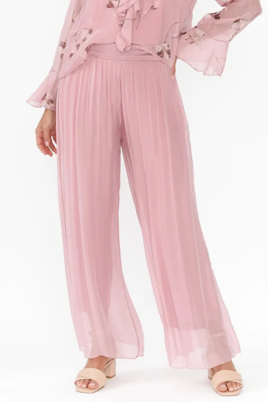 Reba Pink Silk Layer Pants sold by Blue Bungalow
