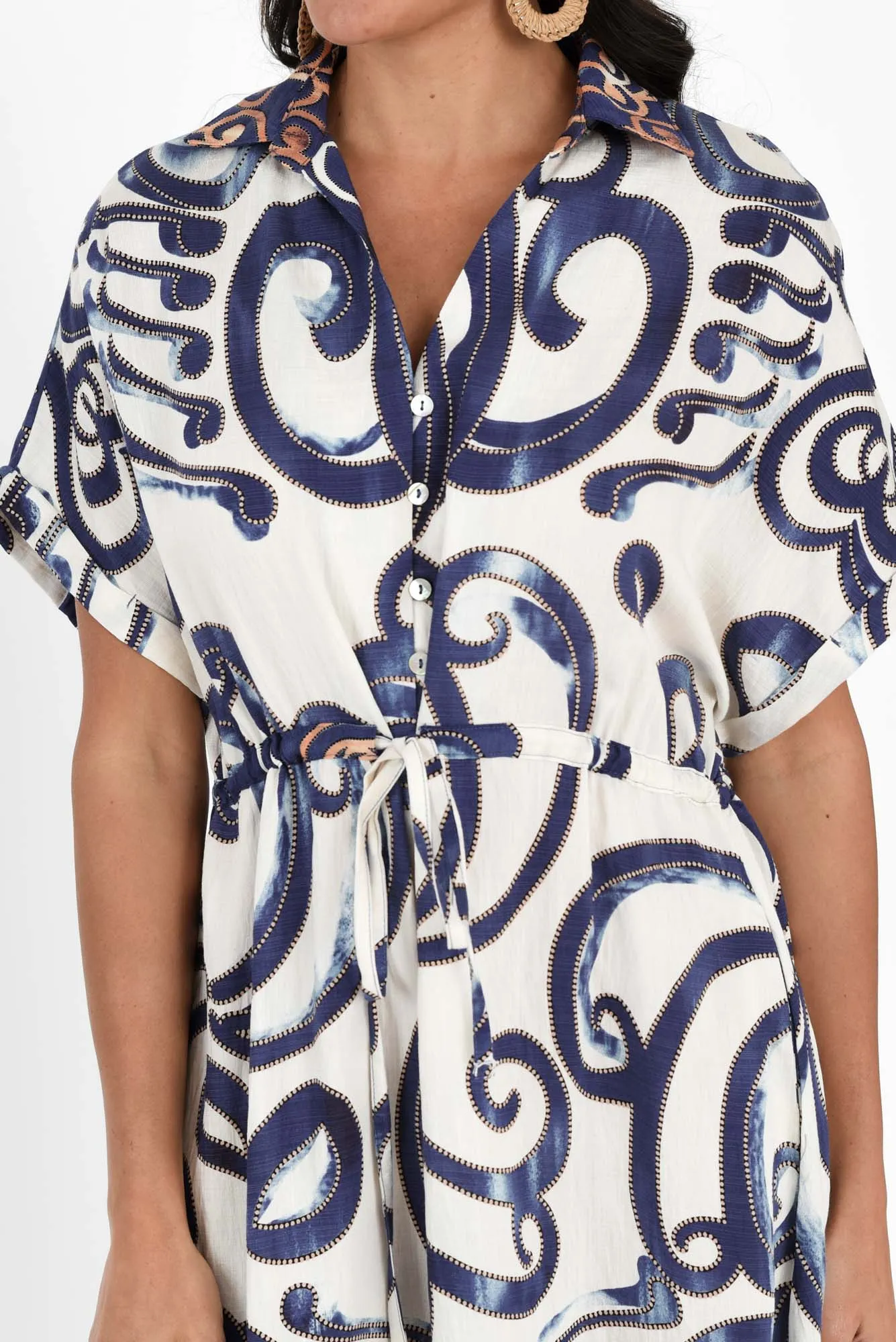 Calixta Blue Abstract Pocket Dress sold by Blue Bungalow product image thumbnail 5