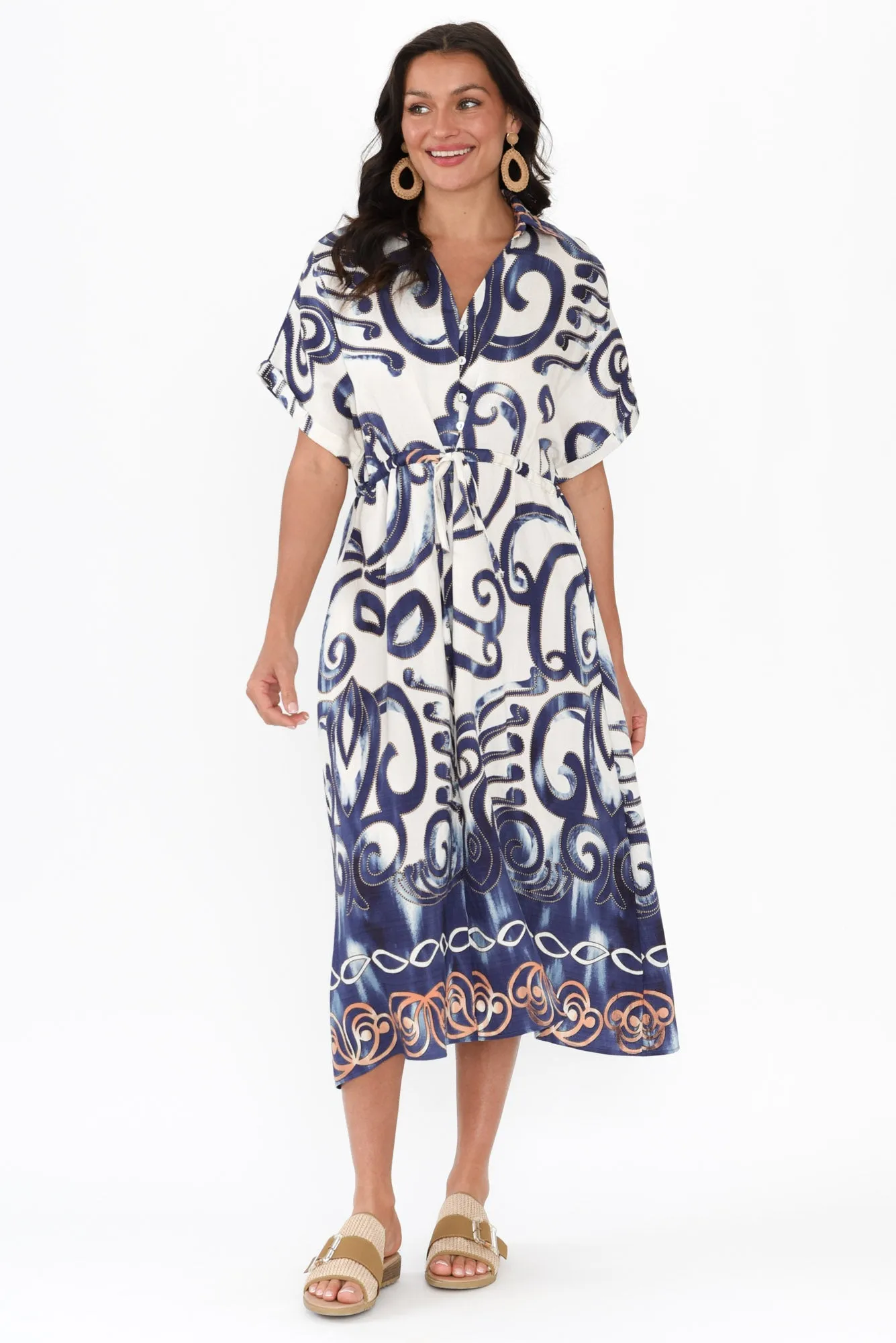 Calixta Blue Abstract Pocket Dress sold by Blue Bungalow product image thumbnail 2