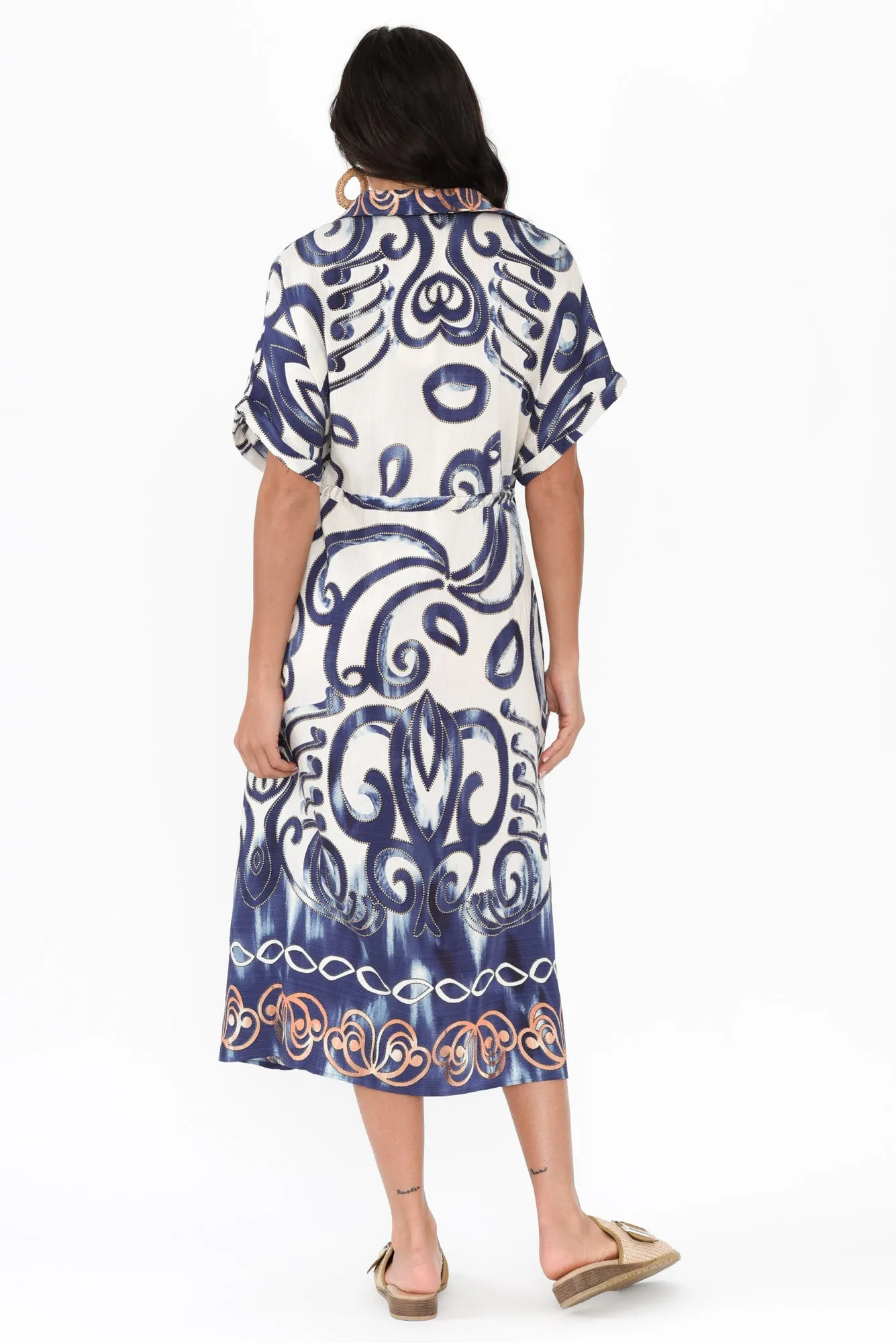 Calixta Blue Abstract Pocket Dress sold by Blue Bungalow product image thumbnail 3