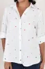 Chloe White Heart Linen Shirt sold by Blue Bungalow