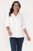 Chloe White Heart Linen Shirt sold by Blue Bungalow