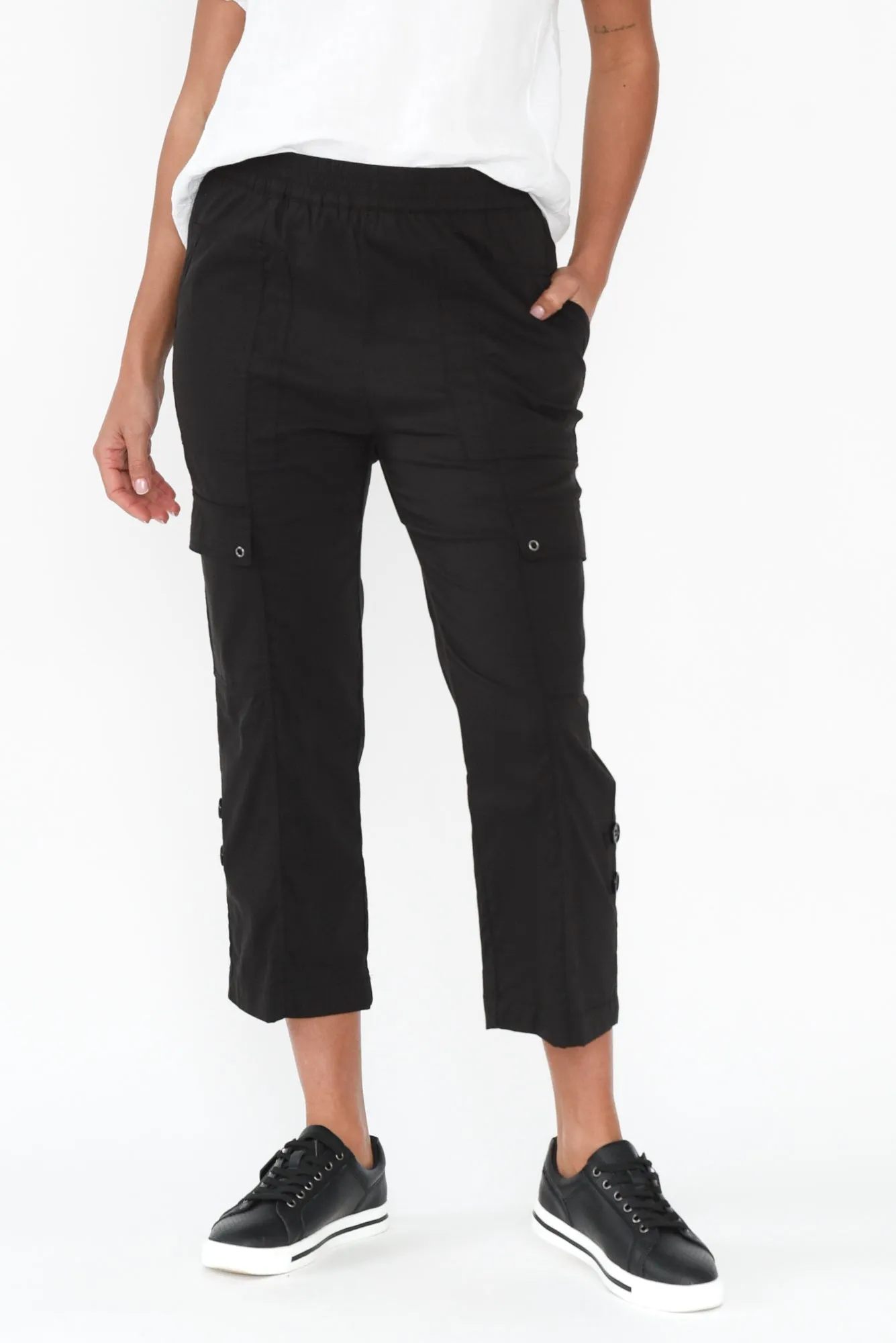 Air-Lite Black Stretch Cargo Pants sold by Blue Bungalow
