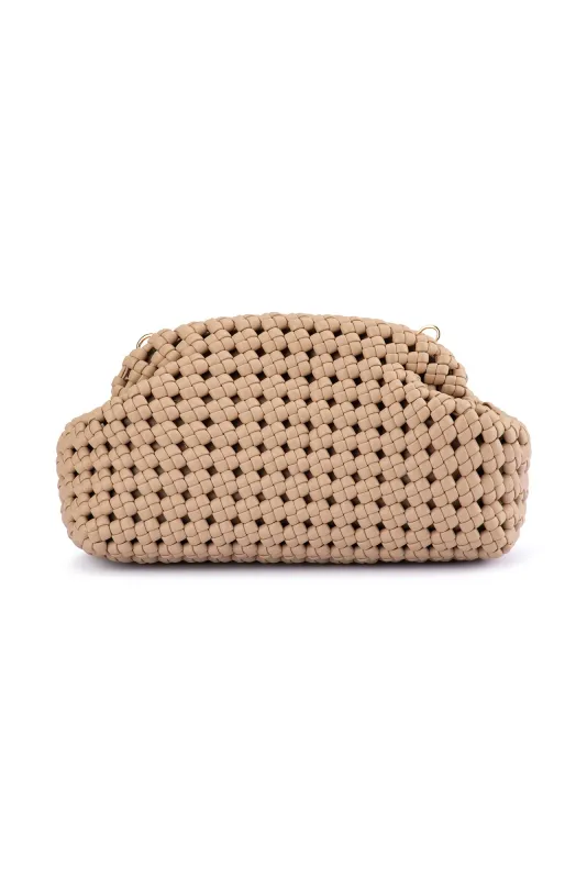 Everly Natural Woven Clutch sold by Blue Bungalow