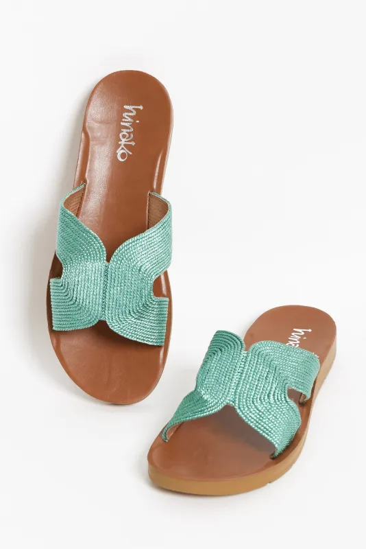 Wander Teal Shimmer Slide sold by Blue Bungalow