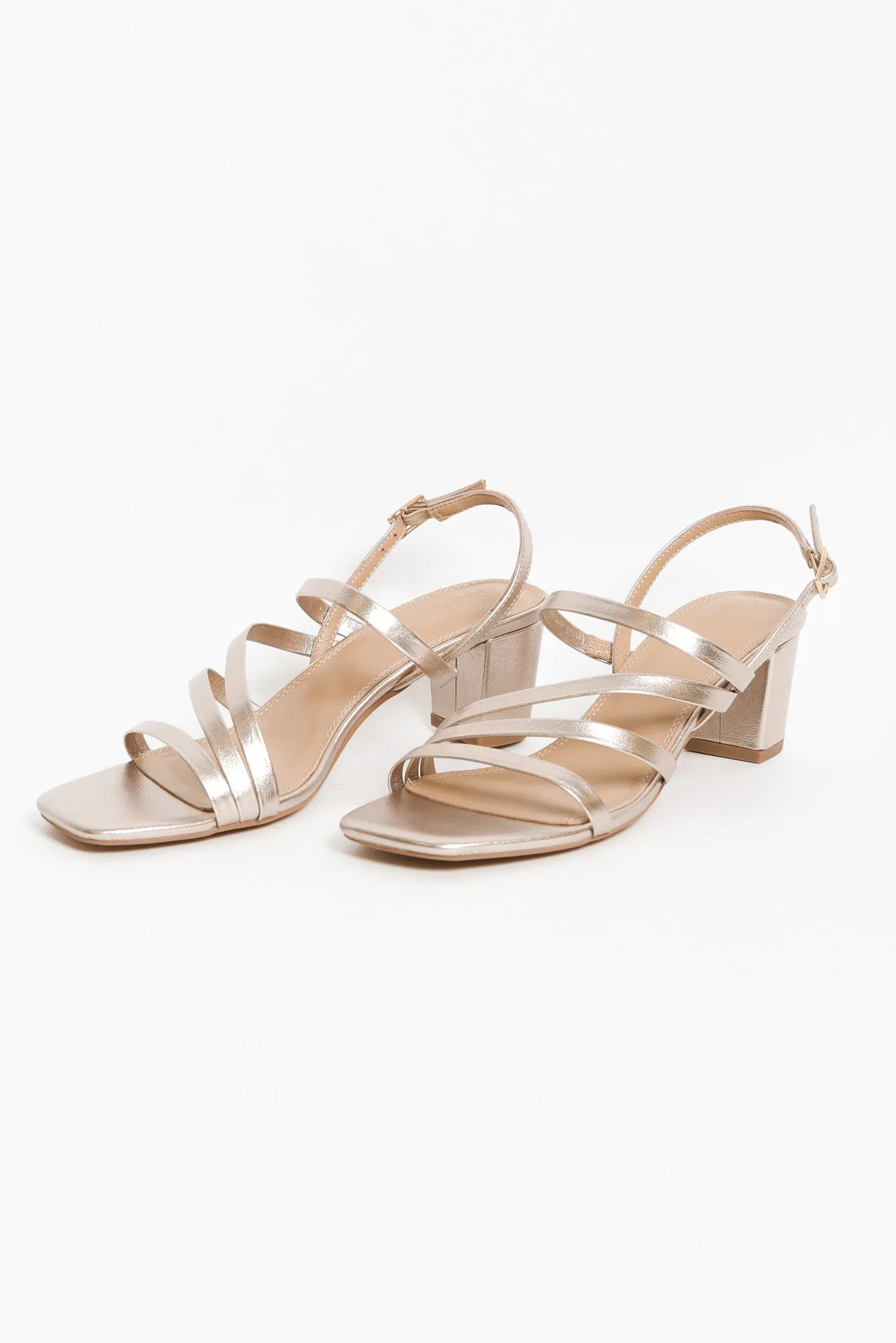 Zella Rose Gold Leather Strappy Heel sold by Blue Bungalow