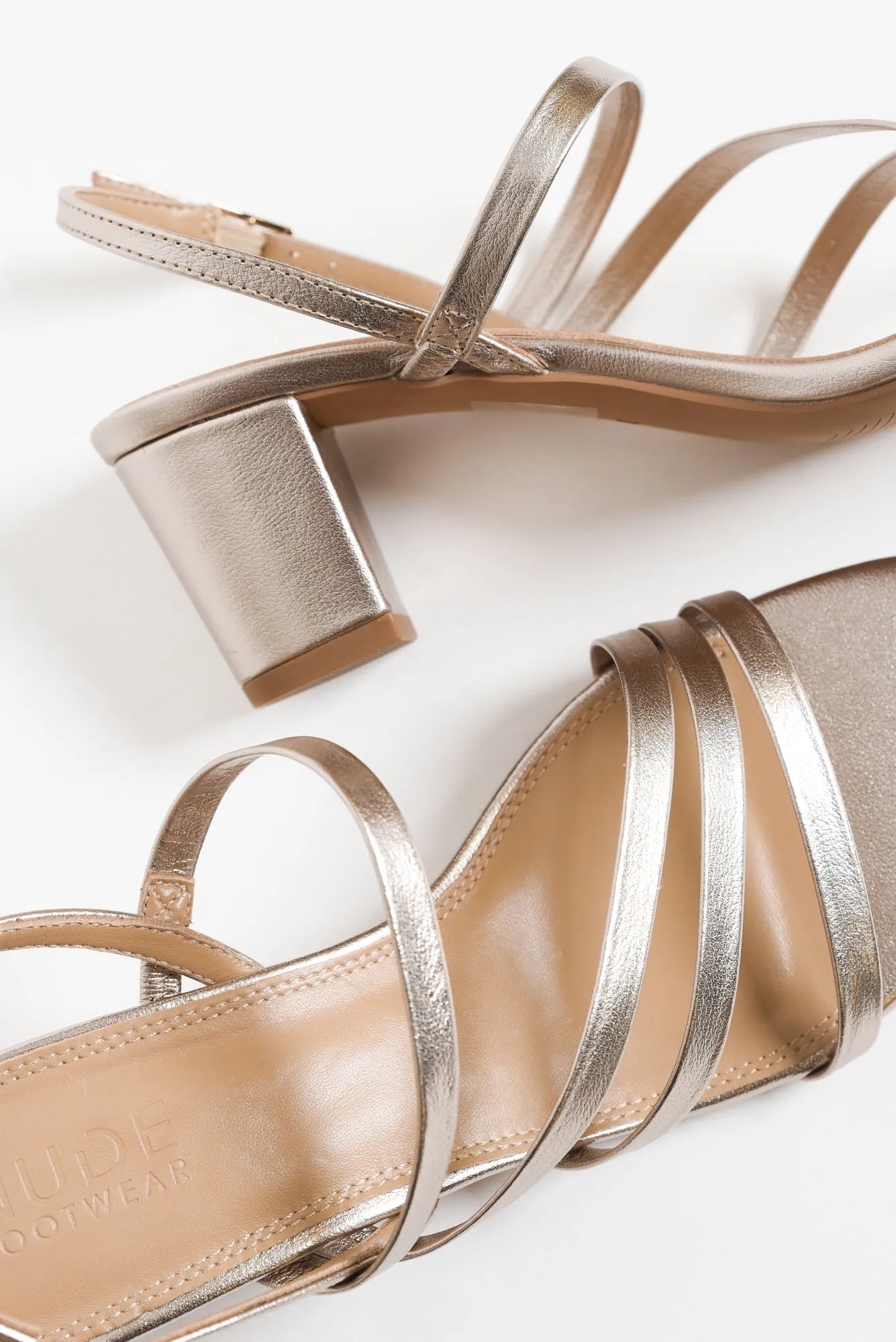 Zella Rose Gold Leather Strappy Heel sold by Blue Bungalow product image thumbnail 4
