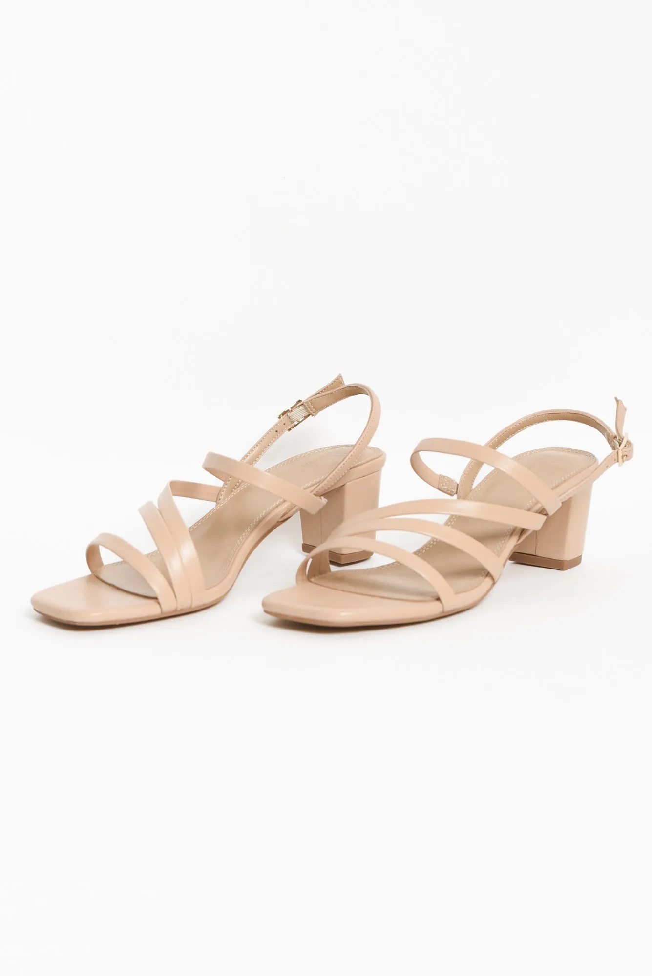 Zella Nude Leather Strappy Heel sold by Blue Bungalow