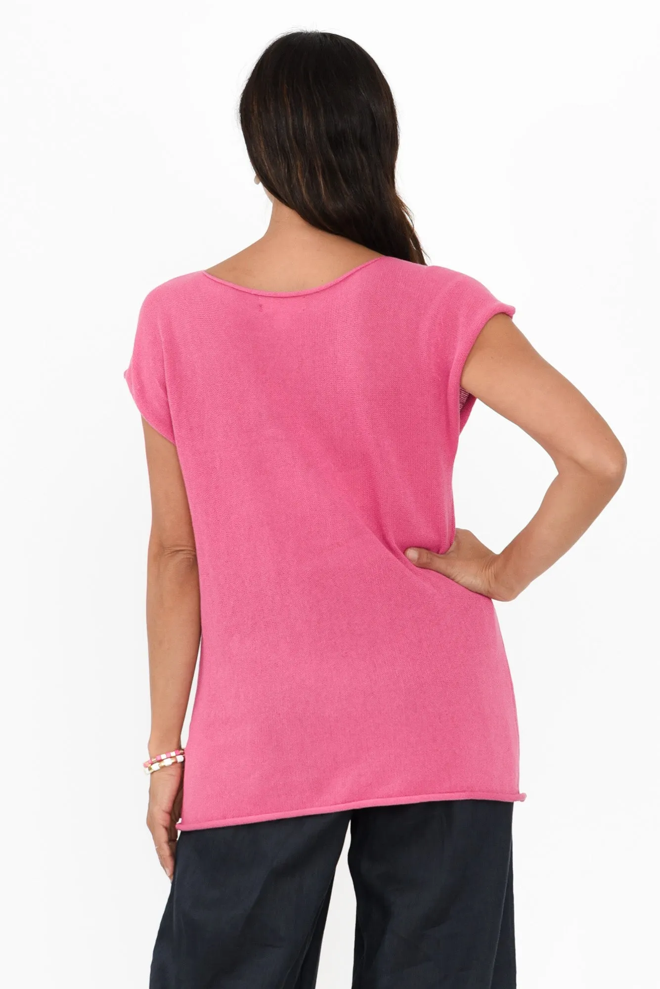 Ollie Pink Cotton Knit Tee sold by Blue Bungalow product image thumbnail 4