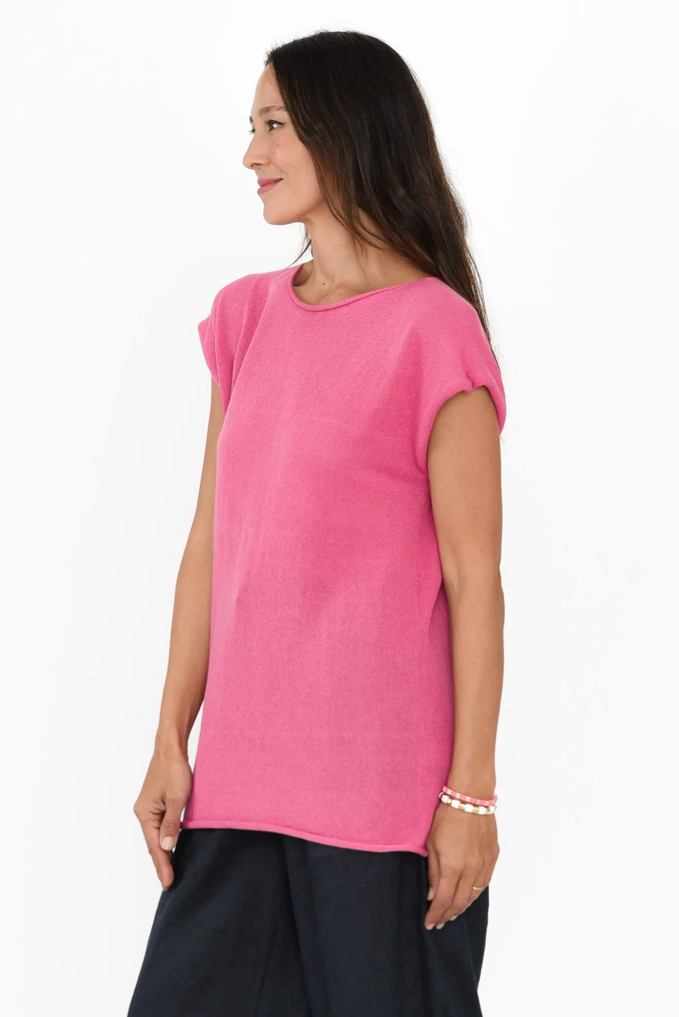 Ollie Pink Cotton Knit Tee sold by Blue Bungalow product image thumbnail 3