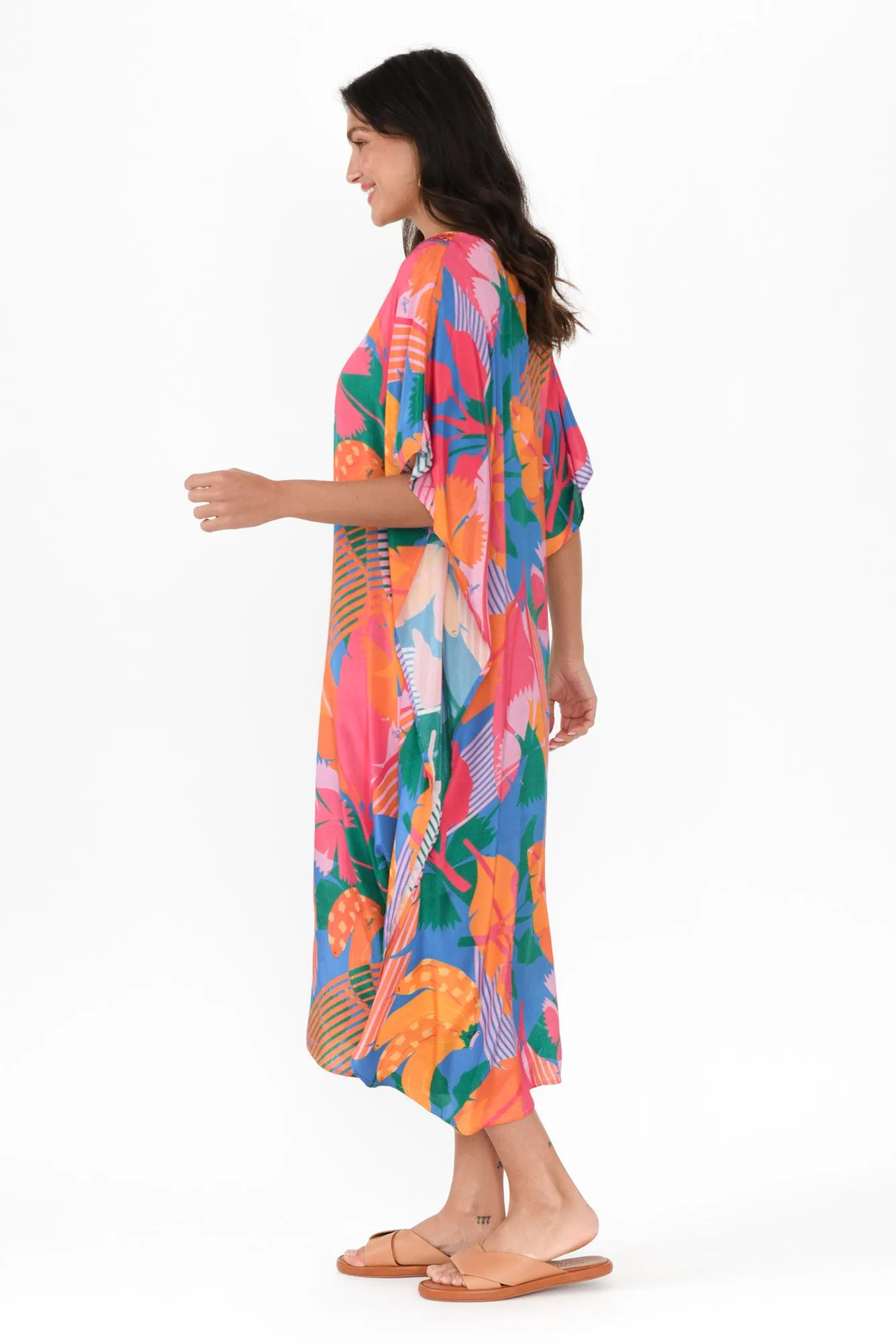 Shelly Blue Leaf Kaftan sold by Blue Bungalow product image thumbnail 3