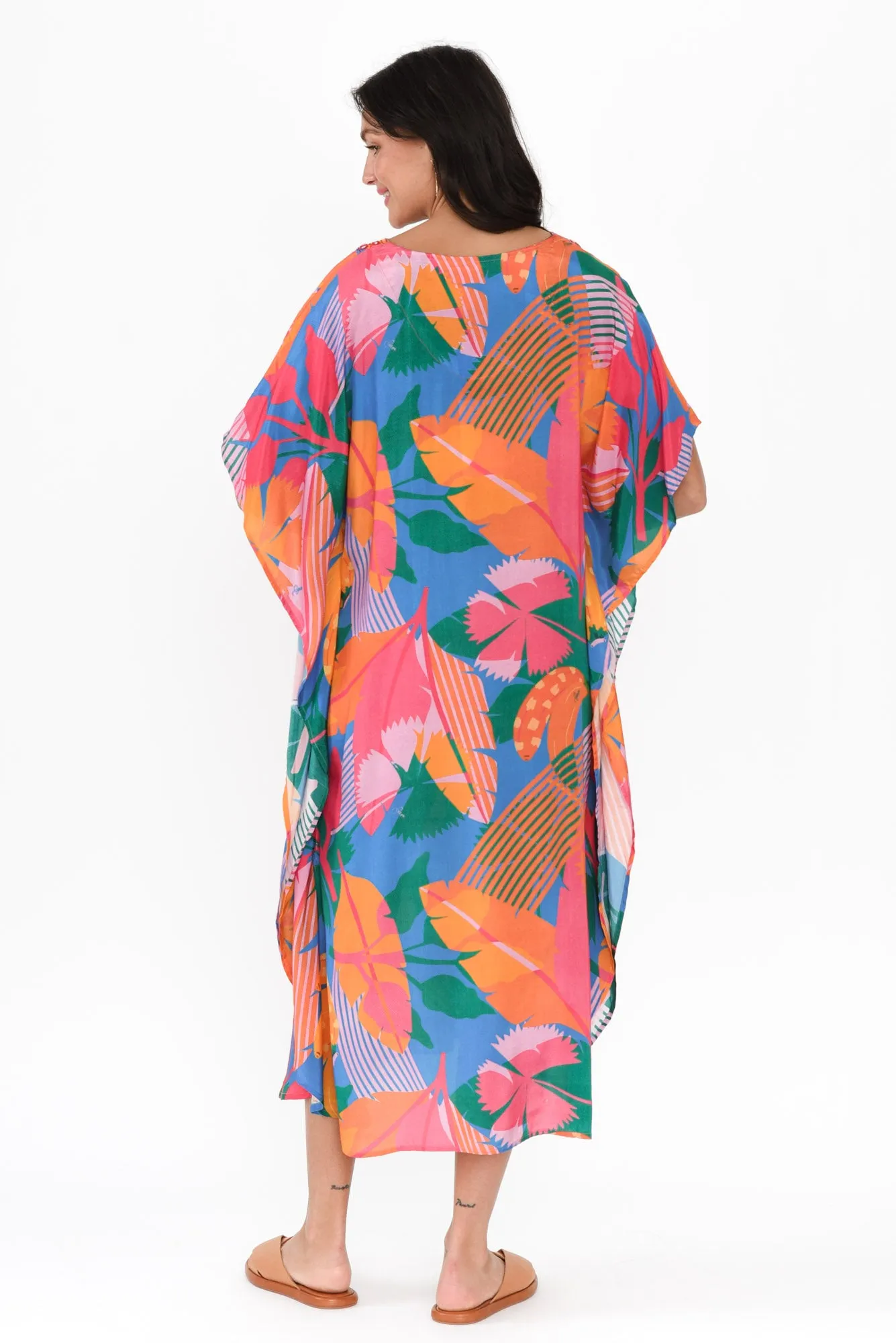 Shelly Blue Leaf Kaftan sold by Blue Bungalow product image thumbnail 4