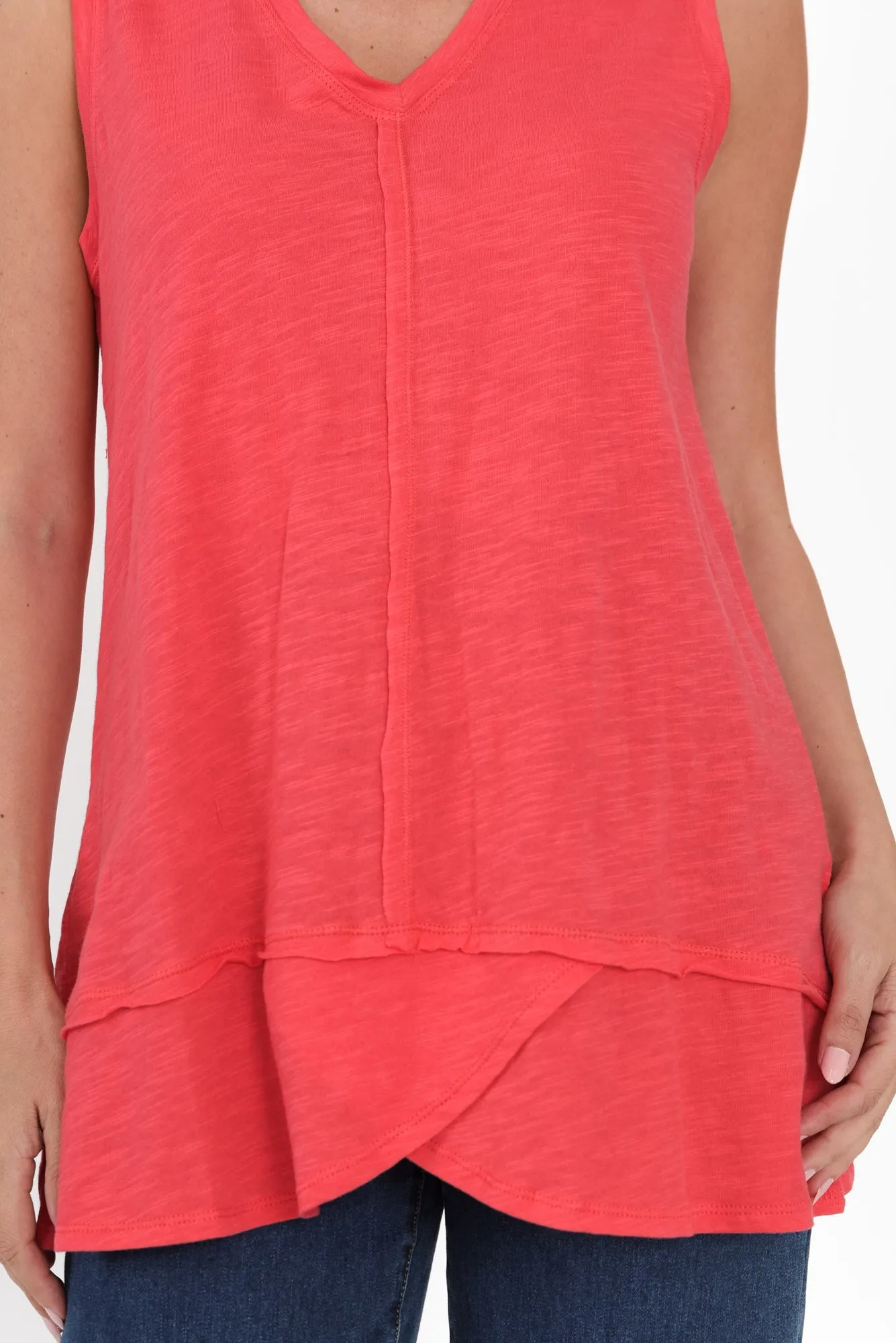 Mariah Coral Cotton Tank sold by Blue Bungalow product image thumbnail 5