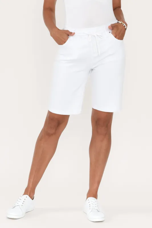 Gabby White Denim Bermuda Shorts sold by Blue Bungalow