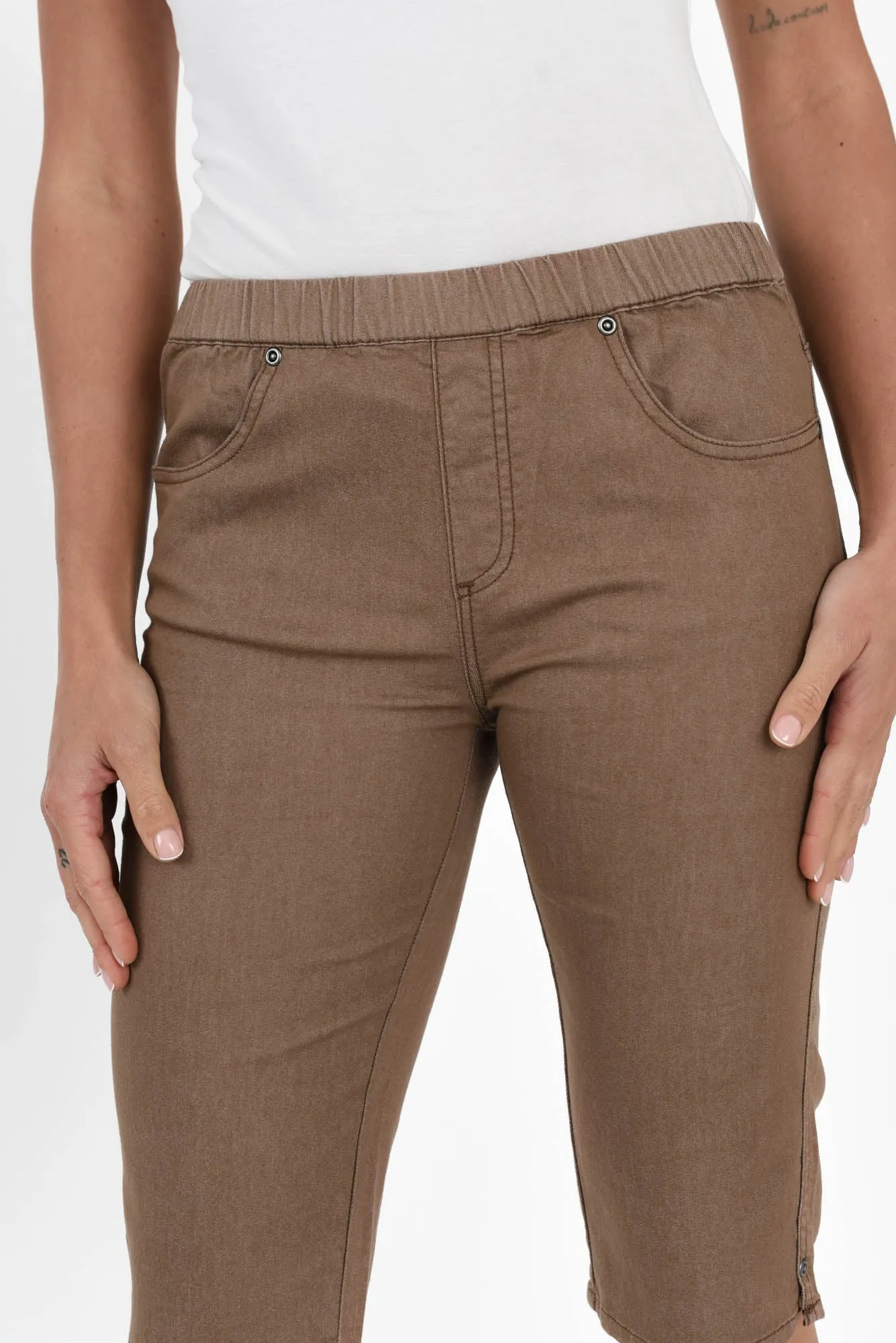 Tora Mocha Stretch Shorts sold by Blue Bungalow product image thumbnail 5