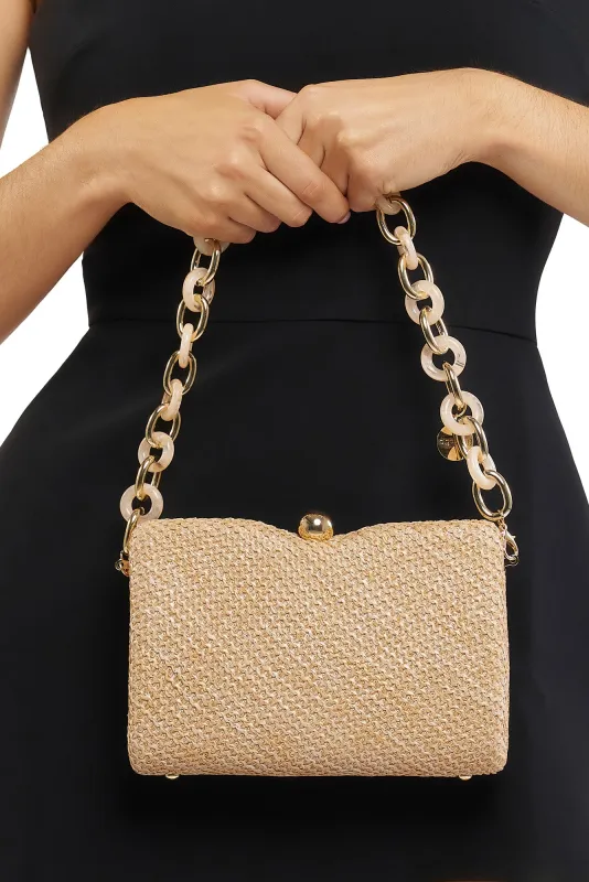 Birdie Natural Woven Handbag sold by Blue Bungalow