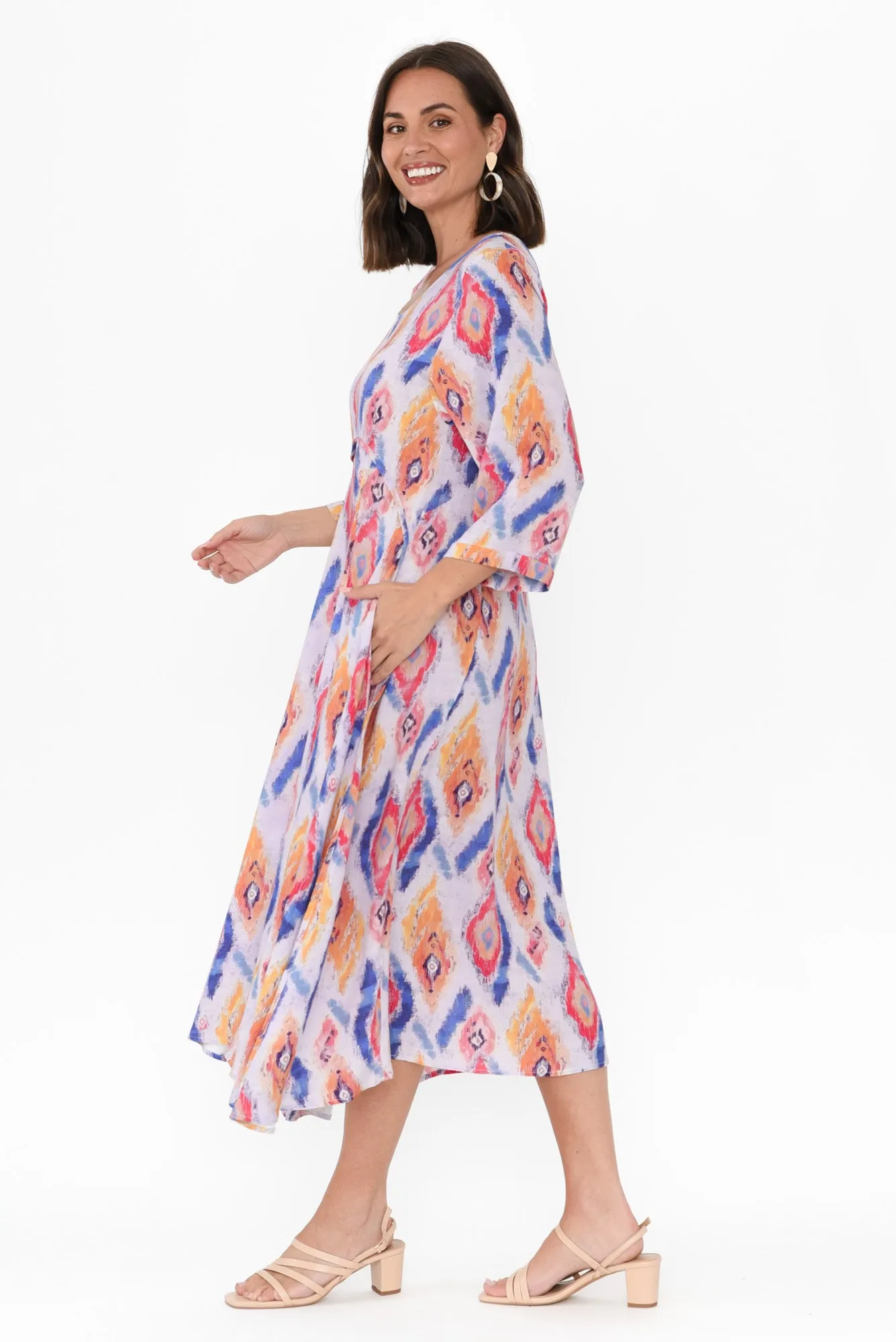 Teddy Blue Geo Sleeved Dress sold by Blue Bungalow product image thumbnail 3