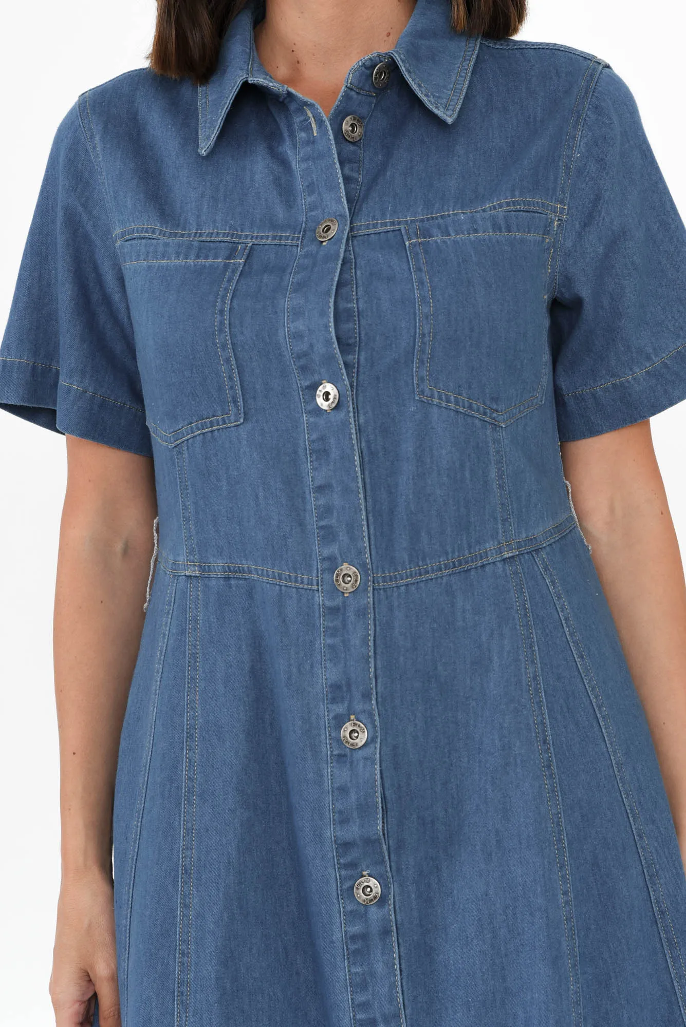 River Blue Denim Shirt Dress sold by Blue Bungalow product image thumbnail 5