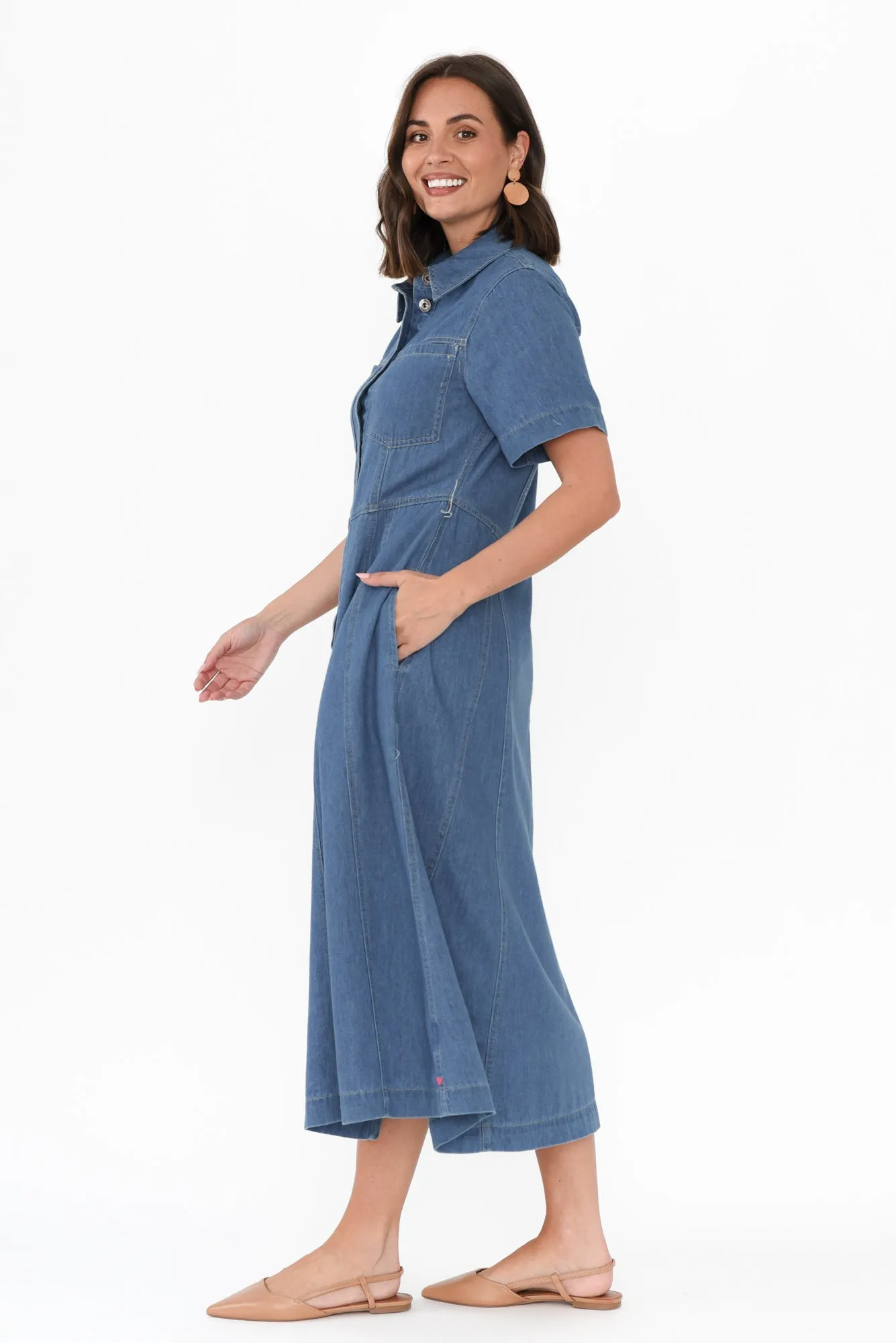 River Blue Denim Shirt Dress sold by Blue Bungalow product image thumbnail 3
