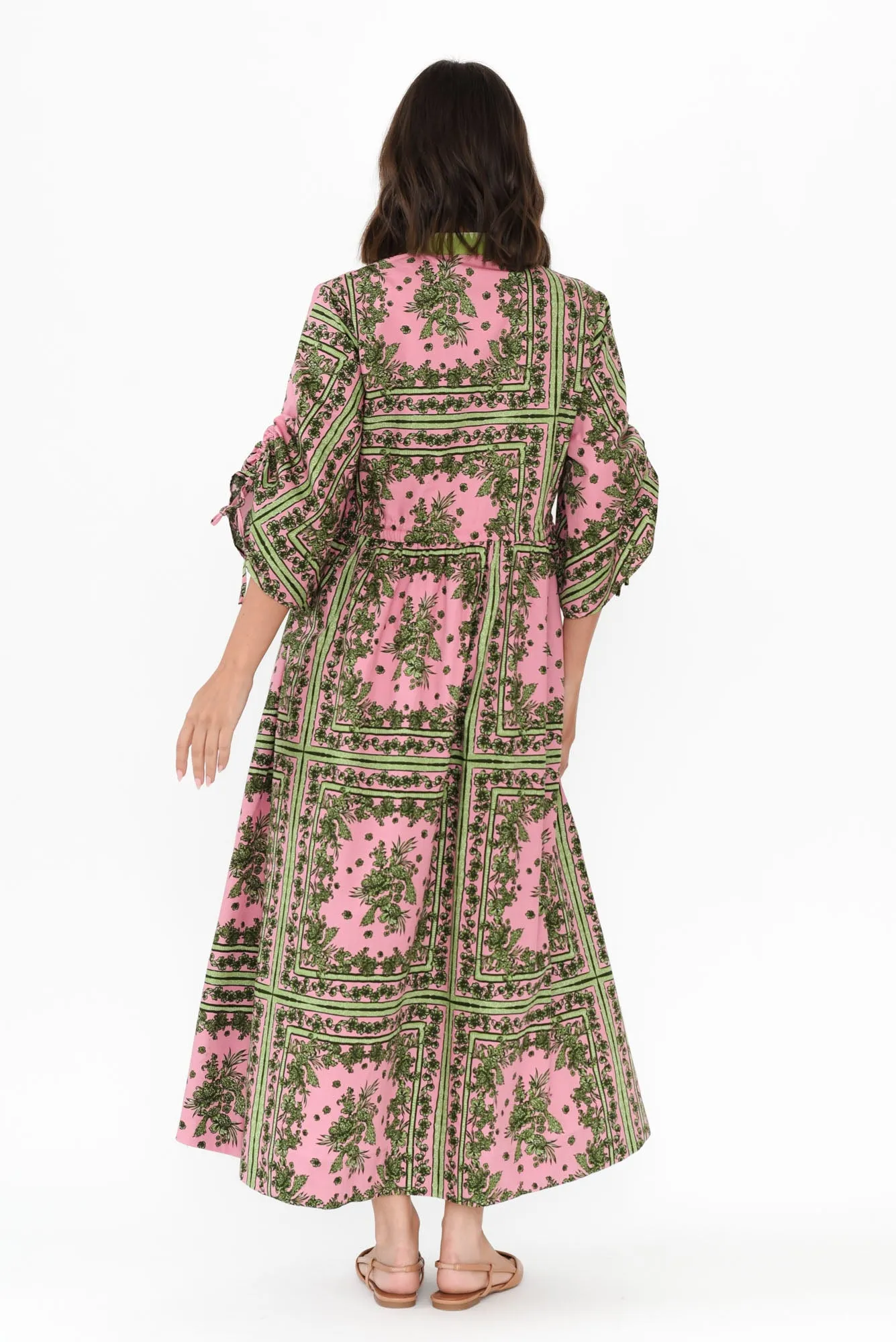 Dominica Pink Tile Cotton Poplin Dress sold by Blue Bungalow product image thumbnail 4