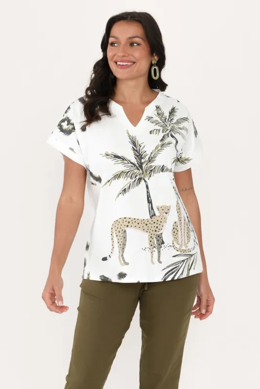 Jacinda White Jungle Cotton Top sold by Blue Bungalow