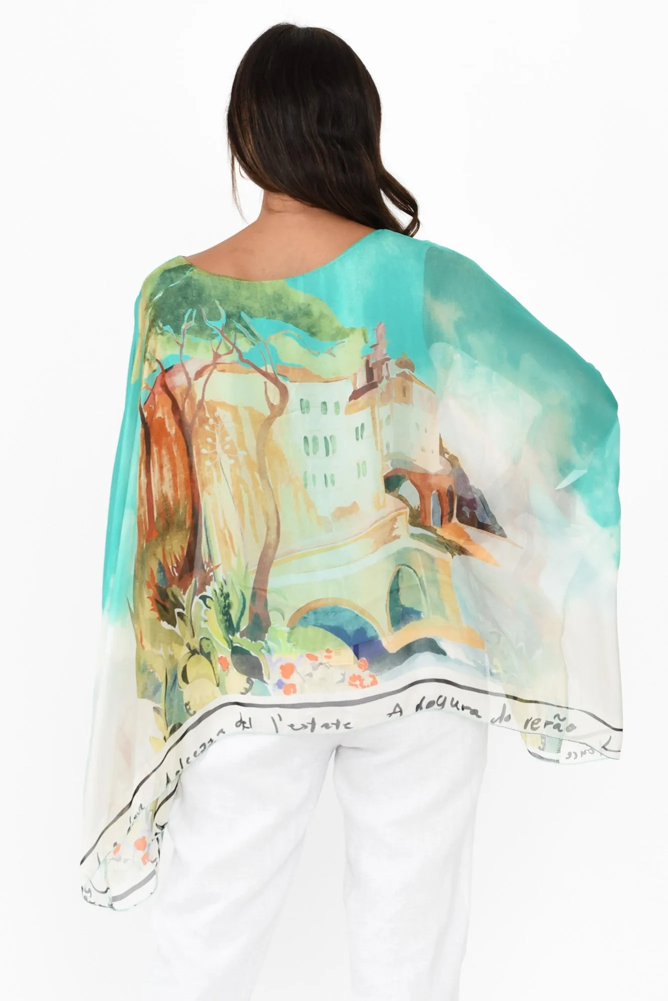 Paxos Blue Vista Silk Overlay Top sold by Blue Bungalow product image thumbnail 4