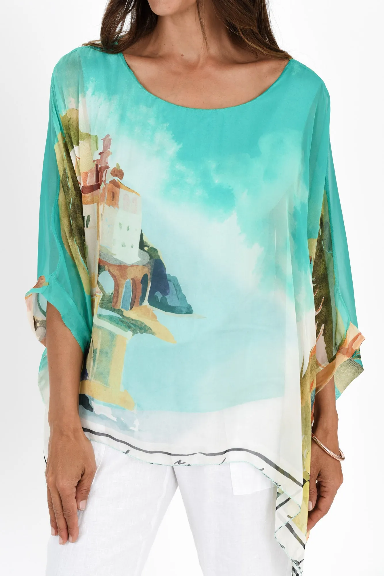 Paxos Blue Vista Silk Overlay Top sold by Blue Bungalow product image thumbnail 5