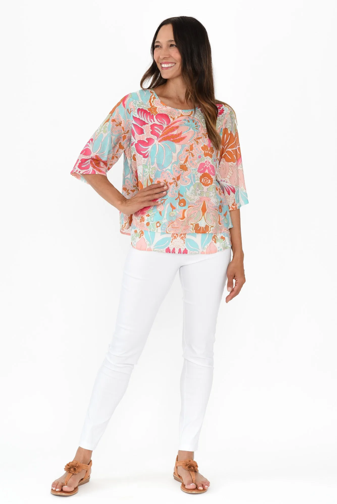 Liora Pink Garden Layered Top sold by Blue Bungalow product image thumbnail 2