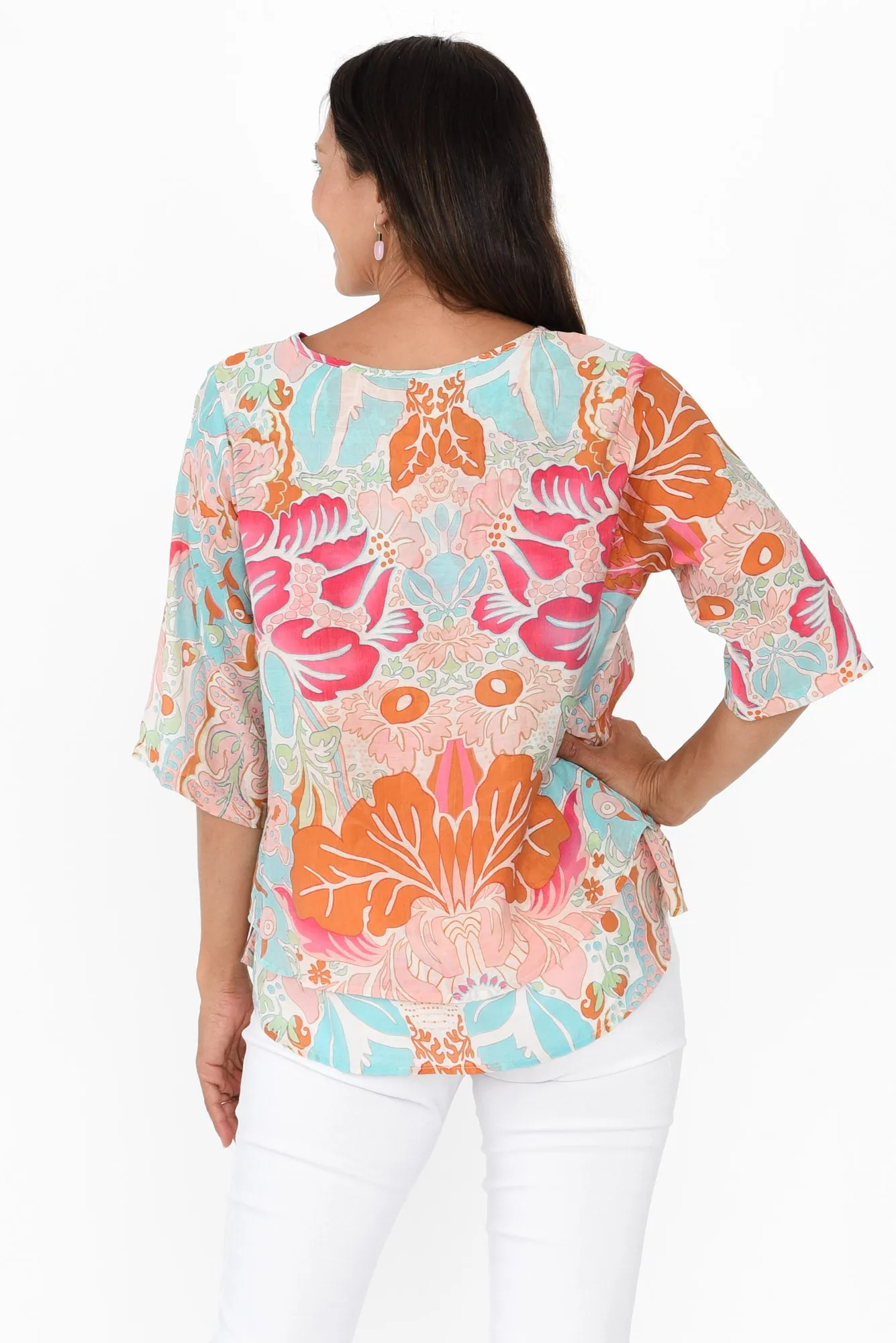 Liora Pink Garden Layered Top sold by Blue Bungalow product image thumbnail 4