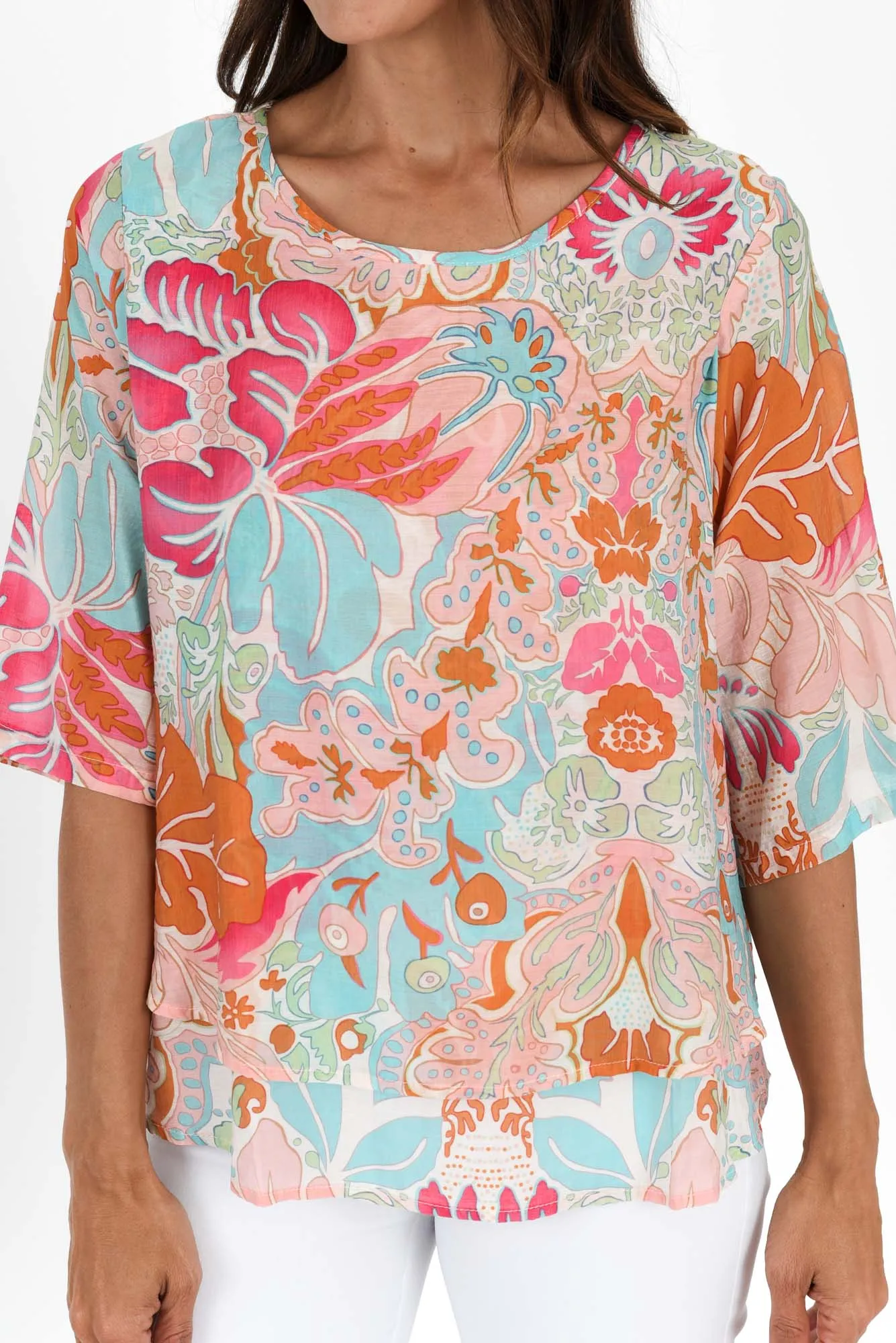 Liora Pink Garden Layered Top sold by Blue Bungalow product image thumbnail 5