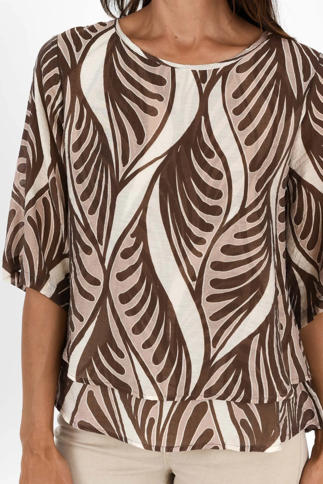 Liora Brown Botanical Layered Top sold by Blue Bungalow product image thumbnail 5