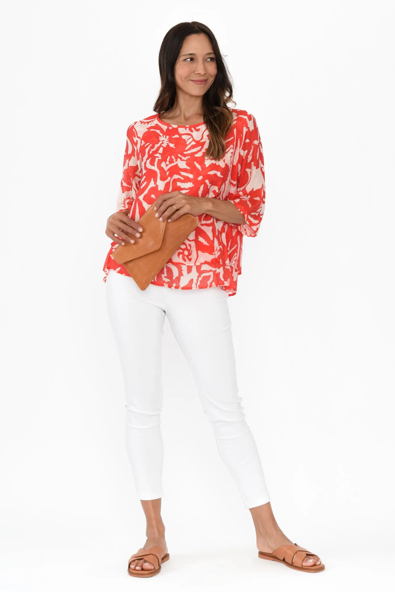 Liora Red Tropical Layered Top sold by Blue Bungalow product image thumbnail 2