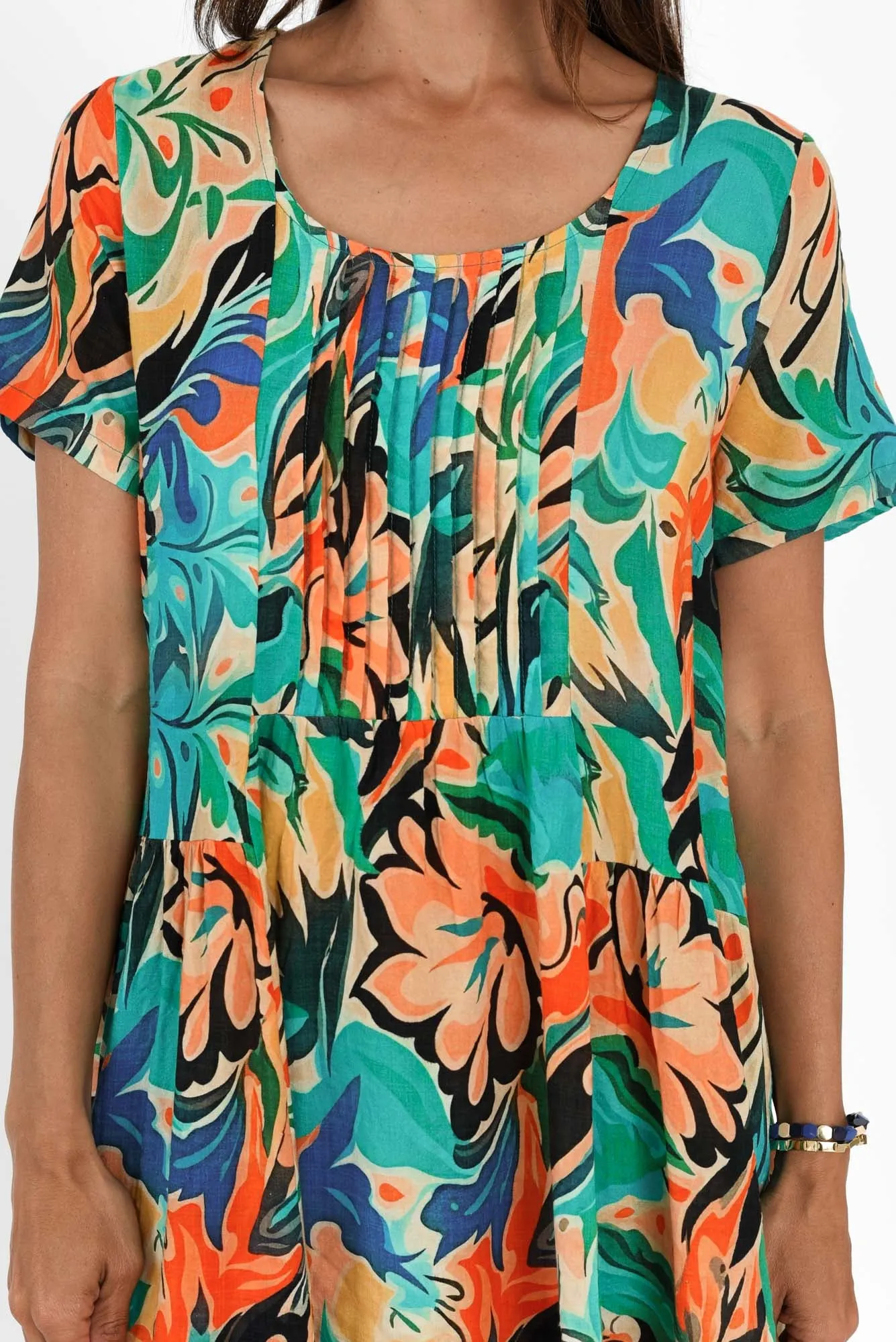 Murano Green Garden Cotton Dress sold by Blue Bungalow product image thumbnail 5