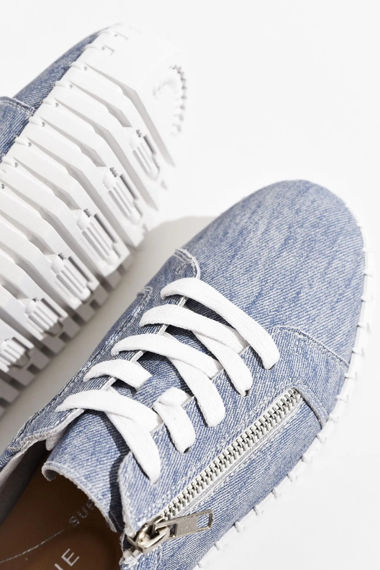 Medusa Blue Twill Platform Sneaker sold by Blue Bungalow product image thumbnail 5