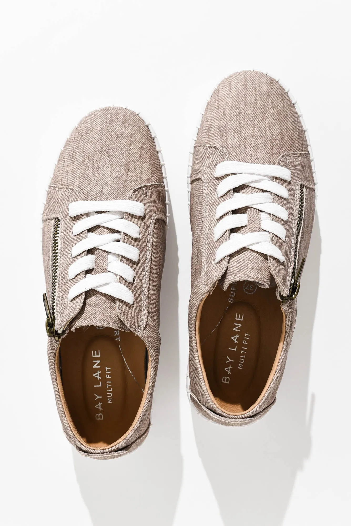 Medusa Taupe Twill Platform Sneaker sold by Blue Bungalow product image thumbnail 3