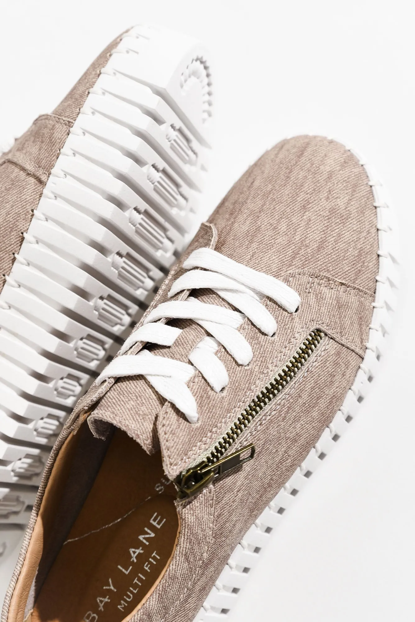 Medusa Taupe Twill Platform Sneaker sold by Blue Bungalow product image thumbnail 5